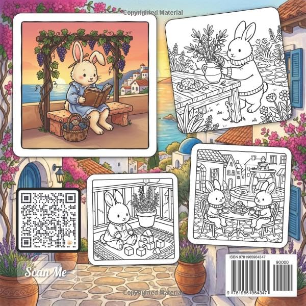 Cozy Fuzzy Hygge Greece: Fun Easy Bold Line Designs Travel Coloring Book for Adults | Santorini Sunsets, Villages, Island Cafés & Cute Animals | ... Fuzzy Hygge World Travel for Stress Relief) image 3