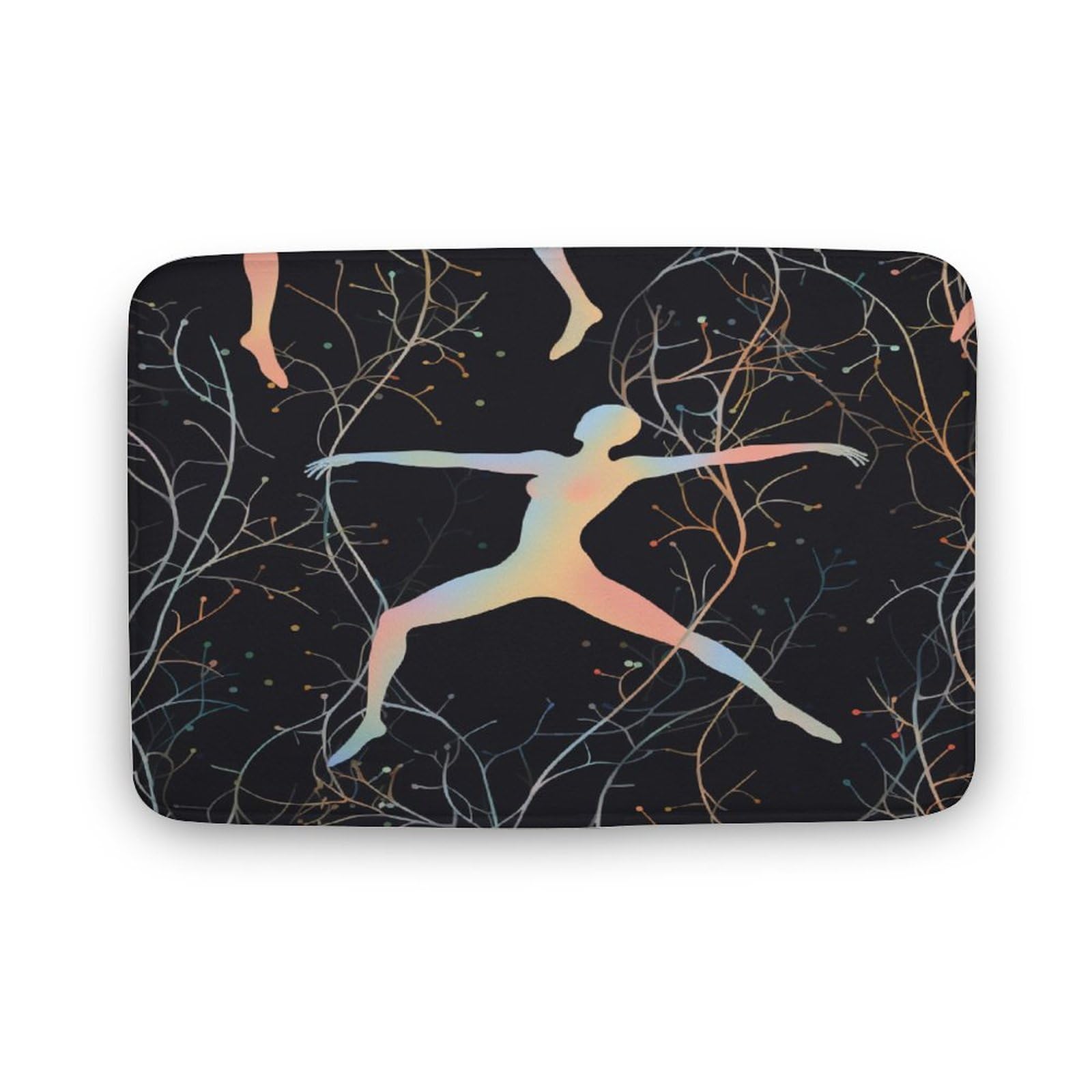 Bath Mat Holiday Pattern with The Silhouette of an Athlete Bathroom Mats Rugs Gymnastic Gifts for Girl Velvet Absorbent Doormat for Kitchen Kitchen Bedroom Indoor Super Cozy Non Slip 20