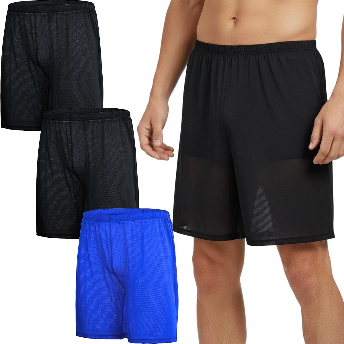 YINYOUYU Mens Mesh Shorts 9" Basketball Sport Gym Workout Running Athletic Quick Dry Long Shorts