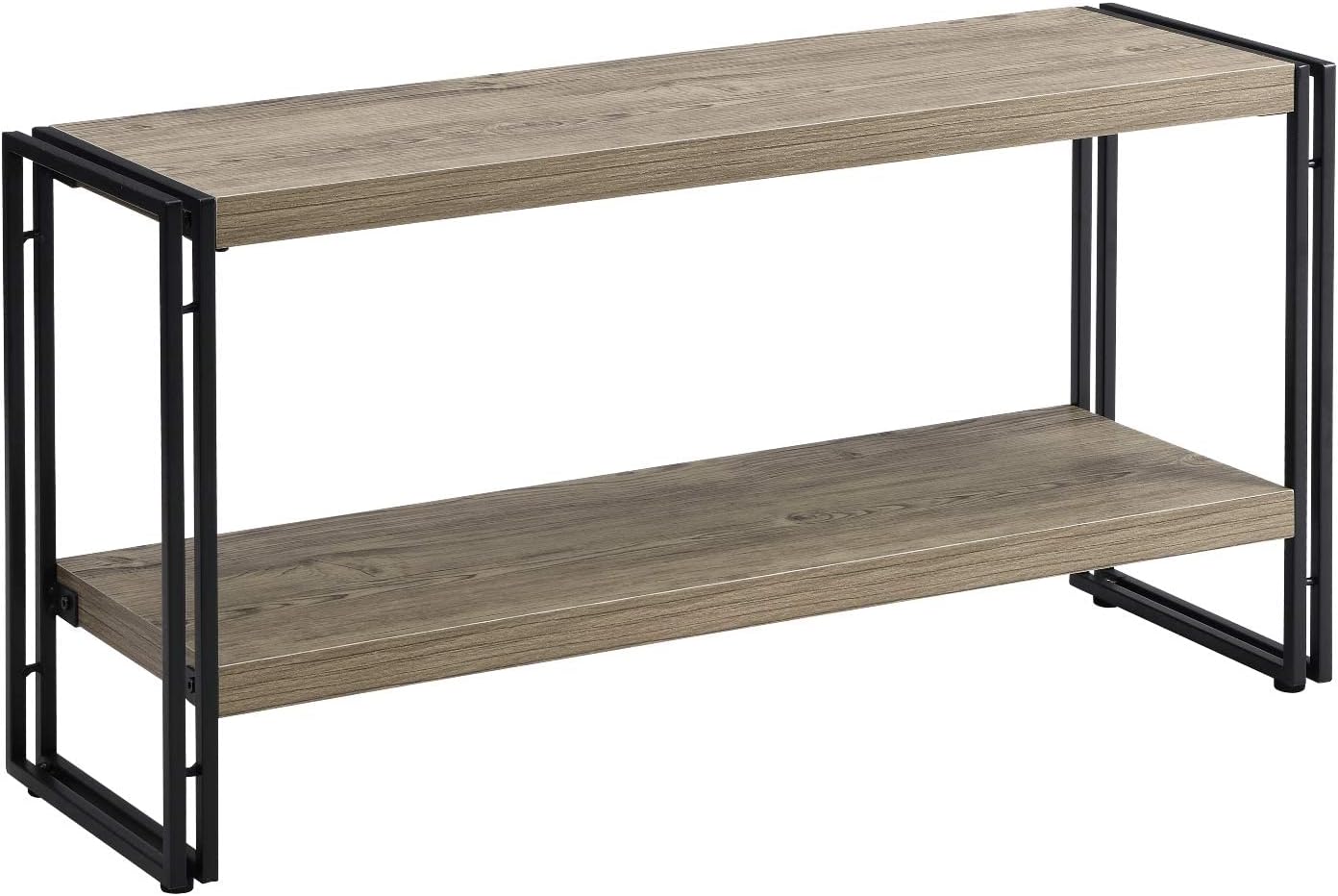 FIVEGIVEN Small Industrial Bookshelf 2 Shelf Bookcases and Book Shelves for Living Room/Bedroom Wood Metal Rustic Oak Sonoma Oak.. 2 Tier