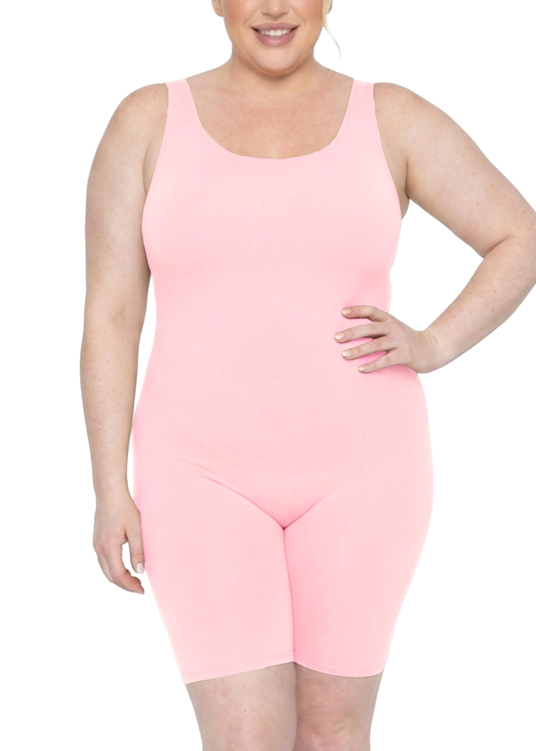 STRETCH IS COMFORT Women's Plus Size Teamwear Cotton Tank Unitard