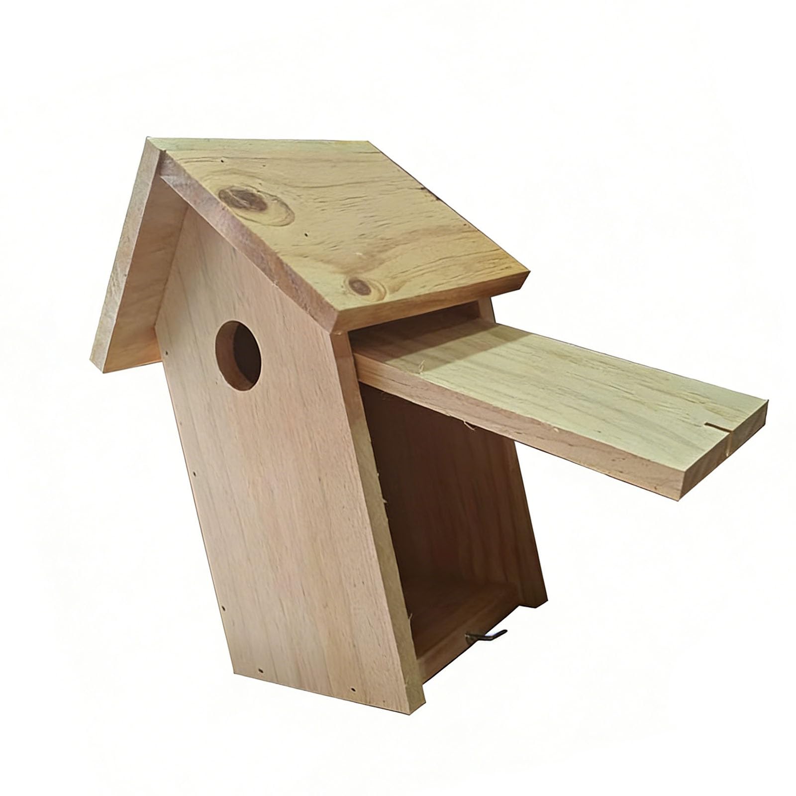 Genérico Casita para Pájaros De Madera Natural, Fabricada En Pino con Un Diseño Resistente A La Intemperie, Superficie Pintada Personalizable, Entrada De 3 Cm + Dimensiones De 26 X 14,5 X 12,3 Cm