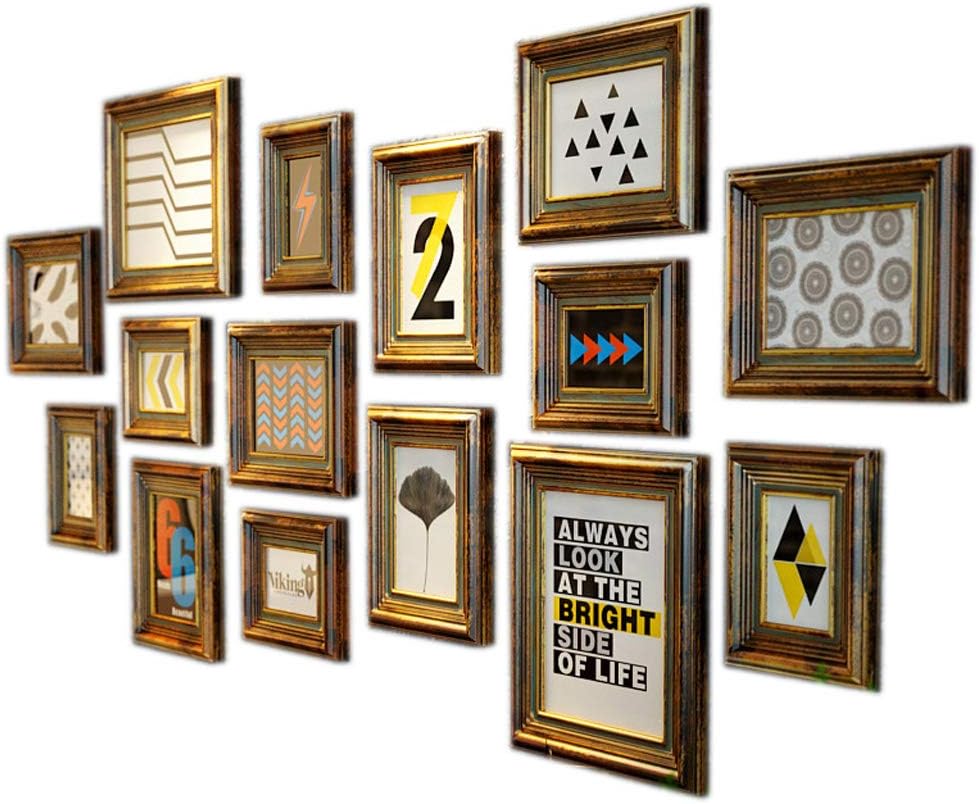 Vintage Rustic Wood Picture Photo Frames Collage Wall Sets for 15