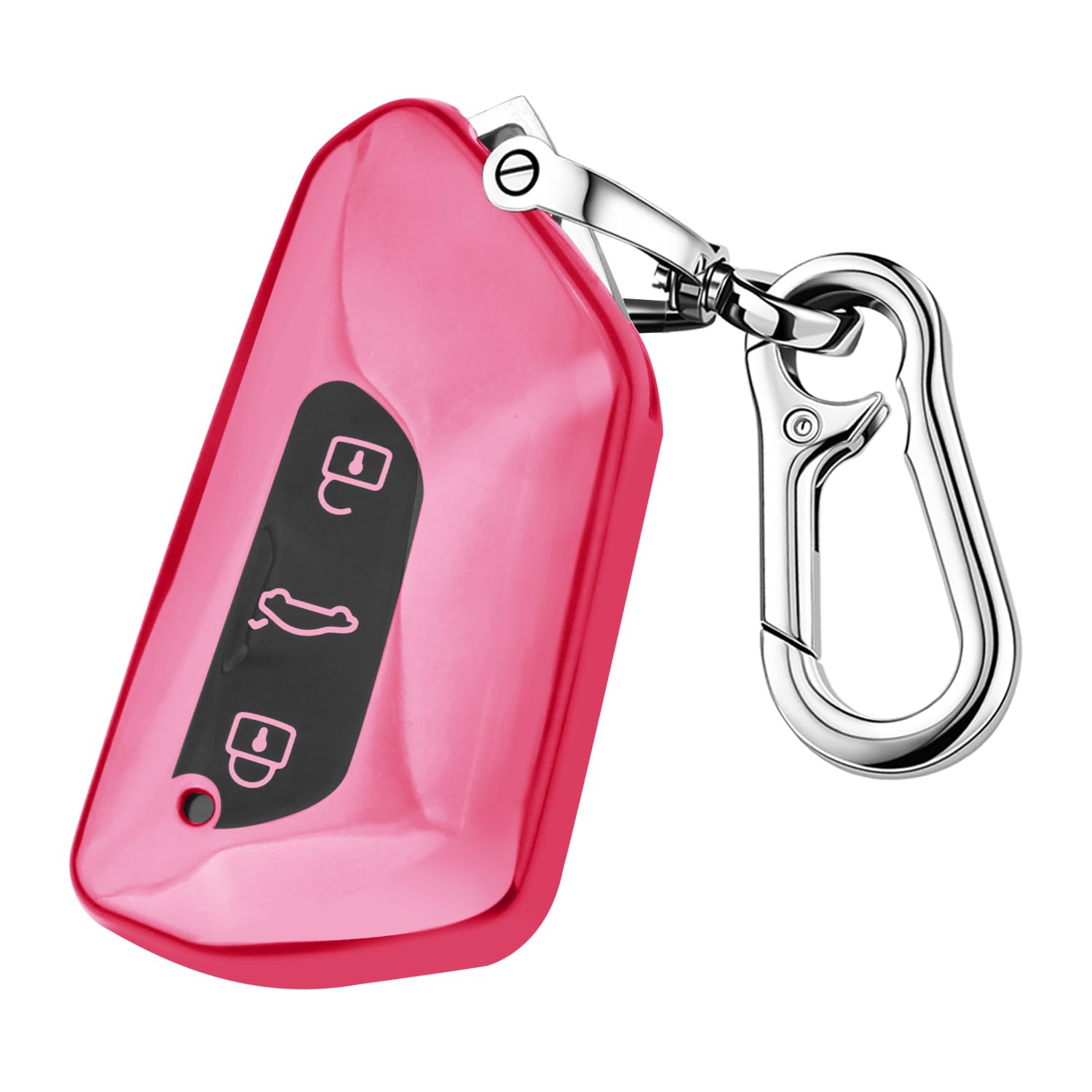 FT FUNTOR Schlüsselhülle für VW,für Skoda Schlüssel hülle mit 3-Schwarze Tasten,Kompatibel mit VW Golf 8 ID.3 ID.4 Seat Leon Seat Tarraco Seat Ateca Formentor TPU Schlüsselhülle (C-Rosa)