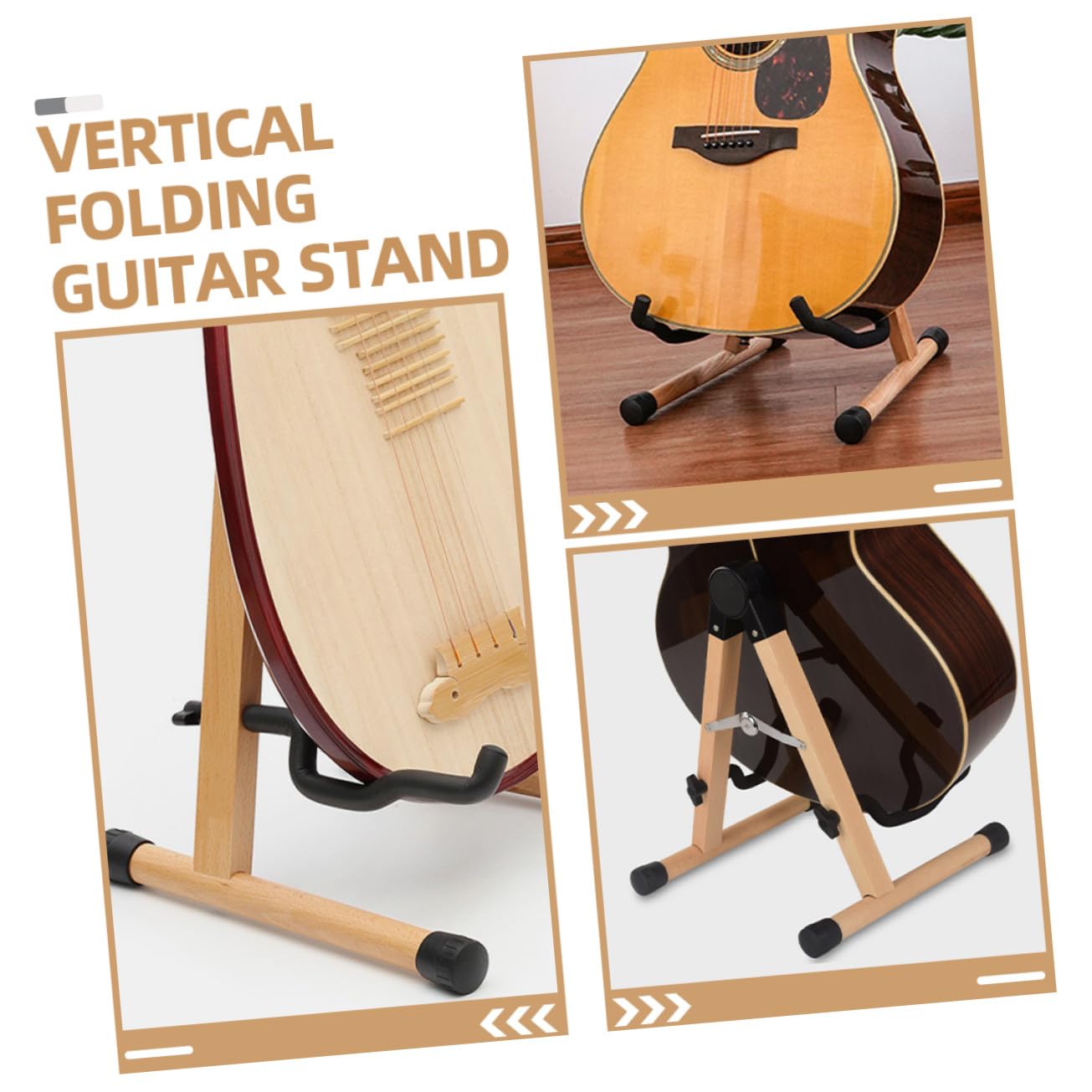 Gitarrenständer Aus Buchenholz Klappbar Stabiler Bodenständer Für Akustische Klassik Bassgitarren Universeller Faltbarer Instrumentenhalter Für Banjo Ukulele