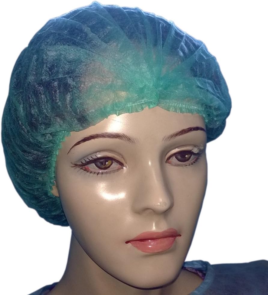 Filtra Disposable Bouffant Cap/Hairnet Green 100 Pcs (TT-BCG18)