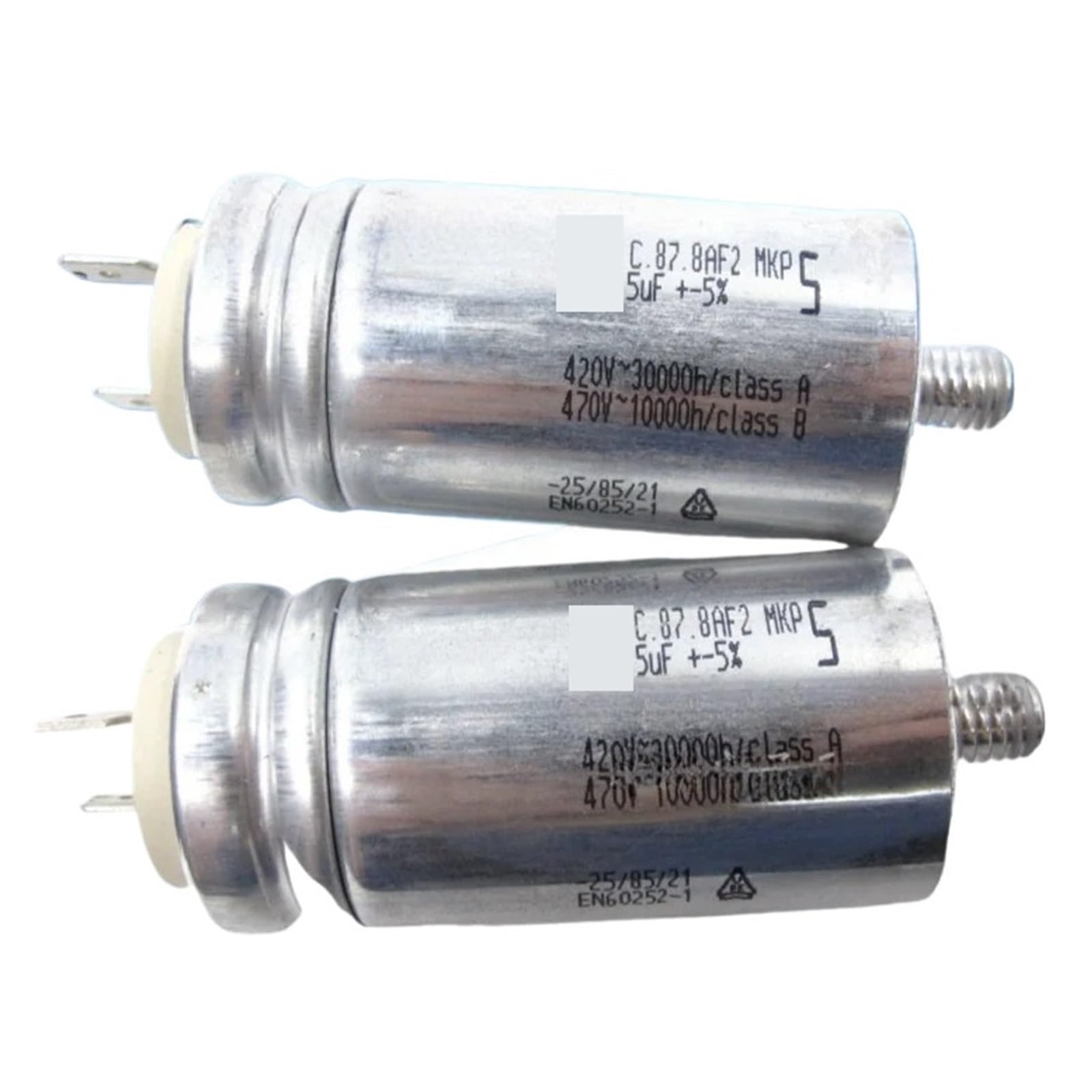 Condensateur 5uF 420V-470V C.87.8AF2 avec boîtier aluminium haute tolérance
