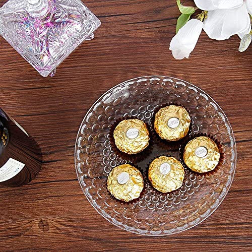Image of CRIYALE Glass Fruit Bowl Plate for Dining Table Classic Bubble Design Dry Fruit Chocolate Tray Crystal Decoration Serving Bowl Dessert Plate