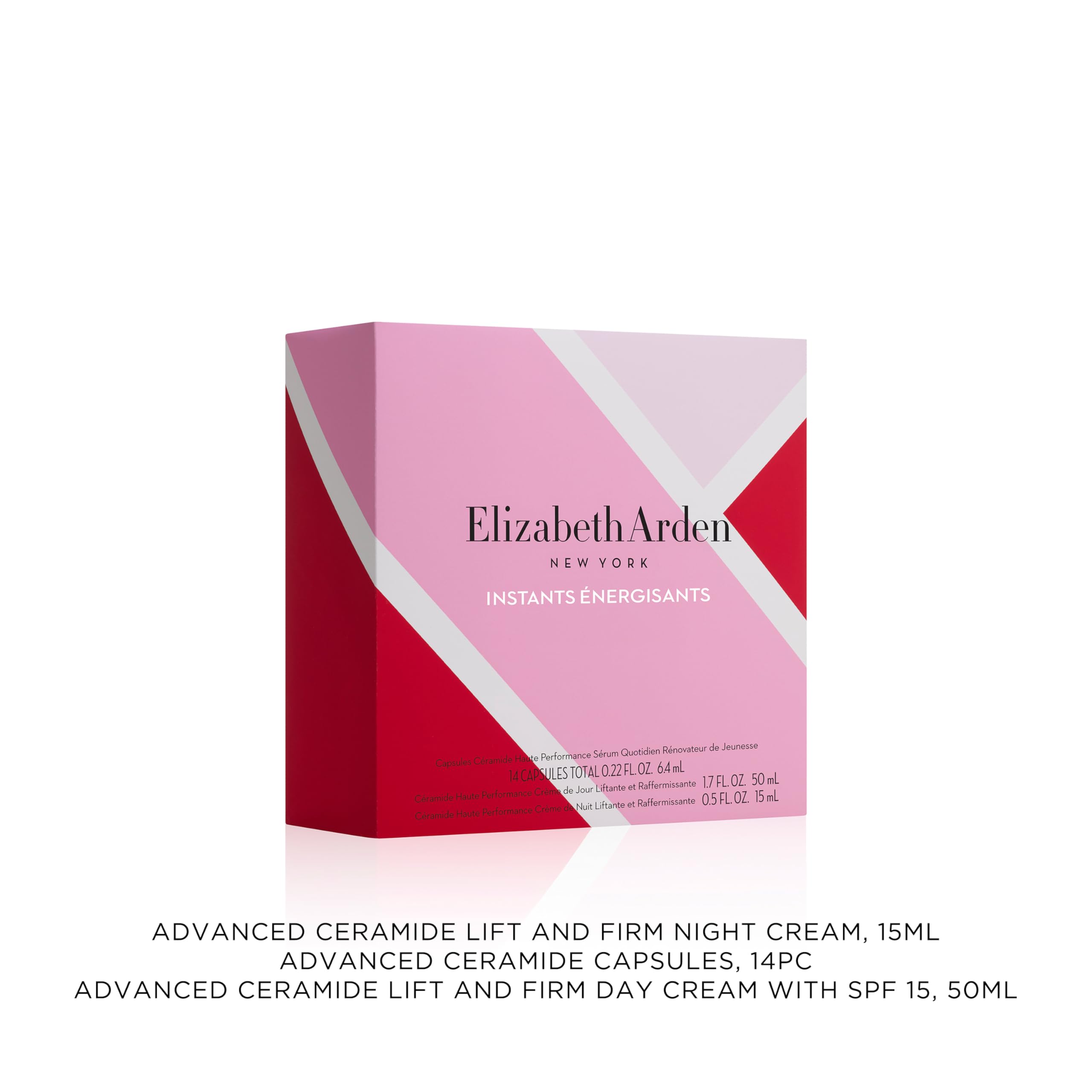 Elizabeth Arden - Uplifting Moments Set Regalo 3 Pezzi, Advanced Ceramide Anti-Ageing Capsules, Lift and Firm Crema da Notte e Crema Giorno SPF 15, Skincare Idratante e Rassodante