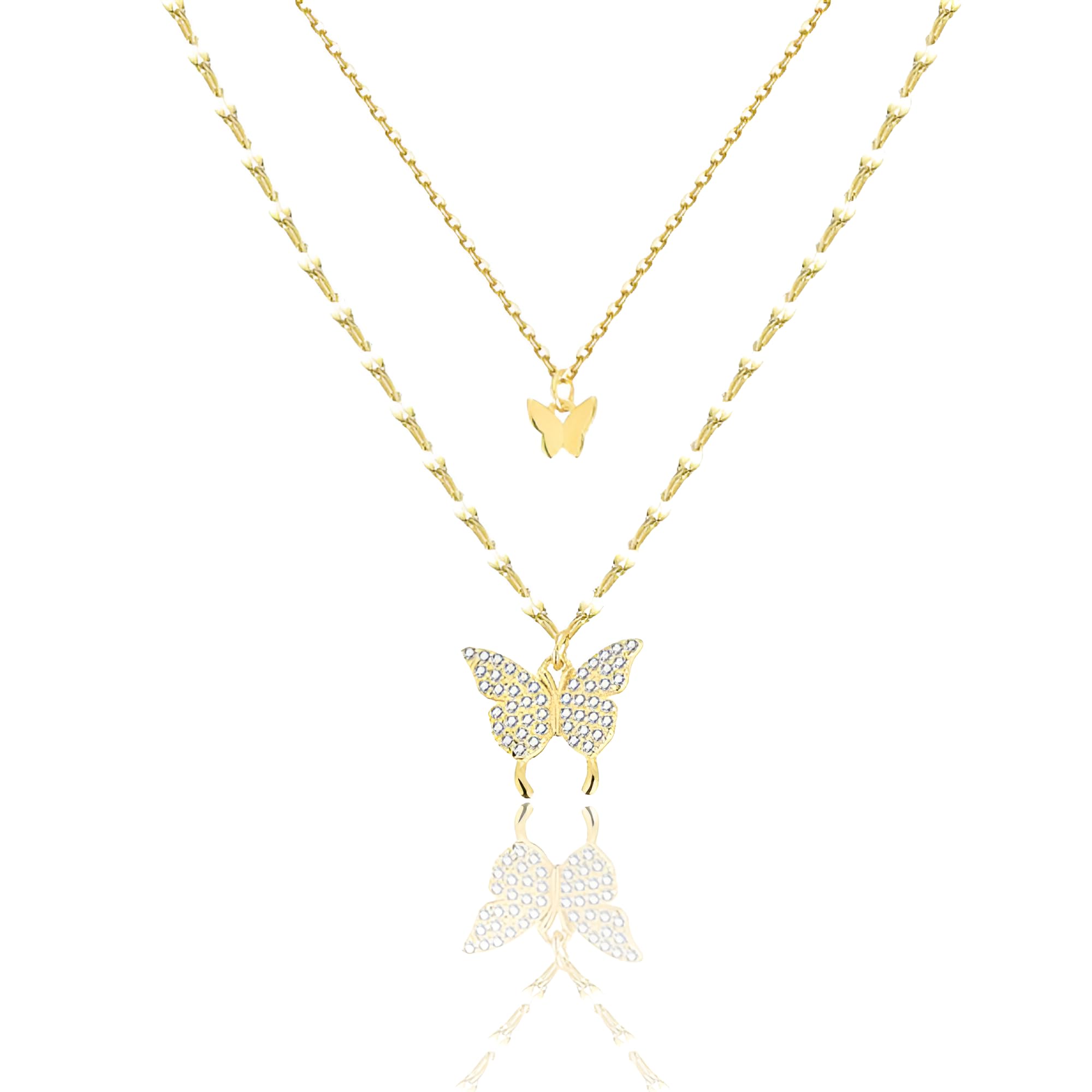 Mysticlili Jewellery Multilayer Golden Butterfly Necklace Silver Necklace Pendant Butterfly Toggle Necklace Diamond Women, Girls Accessories (B0D799CM9S) Amazon Price History, Amazon Price Tracker