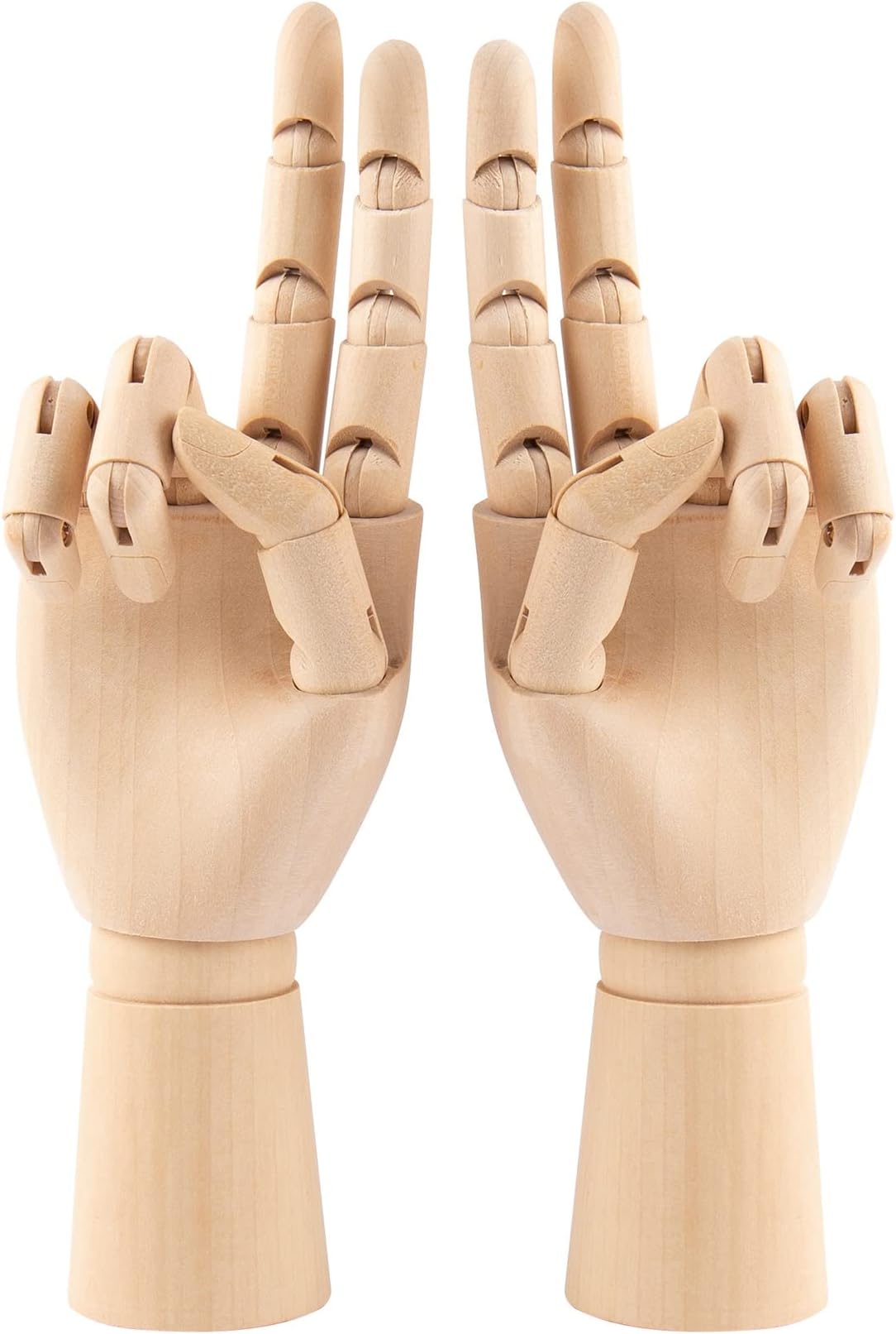 Framendino, 2 Pack 7" Flexible Wood Hand Model Wooden Mannequin Right Left Drawing Figure Artist Manikin Art Sketching Painting for Home Office Desk Decoration