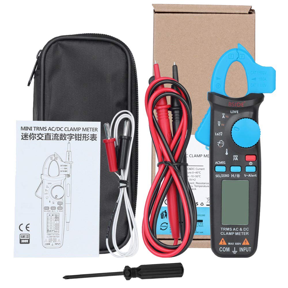 /G ACM91 Medidor de Pinza amperimétrica Digital AC/DC Verdadero Valor eficaz de reparación de automóviles Multímetro de Rango automático Comprobación en Vivo Comprobador