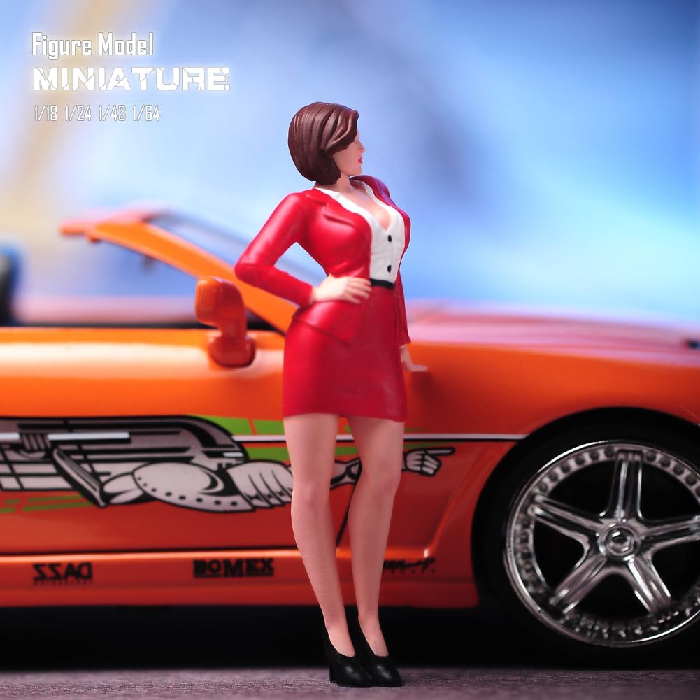 Exquisite Painted Miniatures 1/18 1/24 1/64 1/43 1/87 Scale Movie Character Scene Props Figure Dolls Unpainted Model for Cars Vehicles (C, 1/64 Scale)