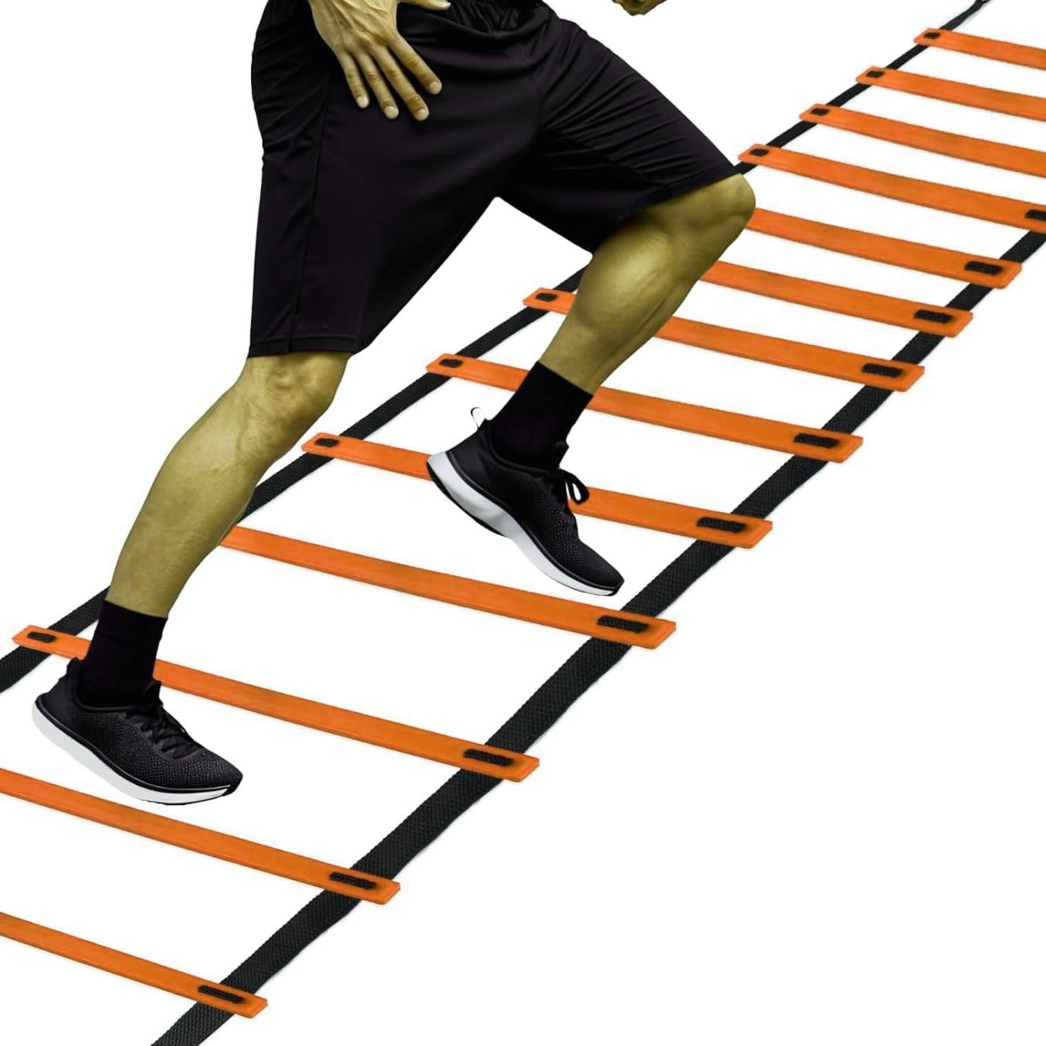 Serveuttam Agility Ladder 4 Meter Speed Training Ladder with 10 Adjustable Rungs, for Soccer, Football, Sports Training - Includes Heavy Duty Carry Bag Speed Ladder (Orange, 4 m)