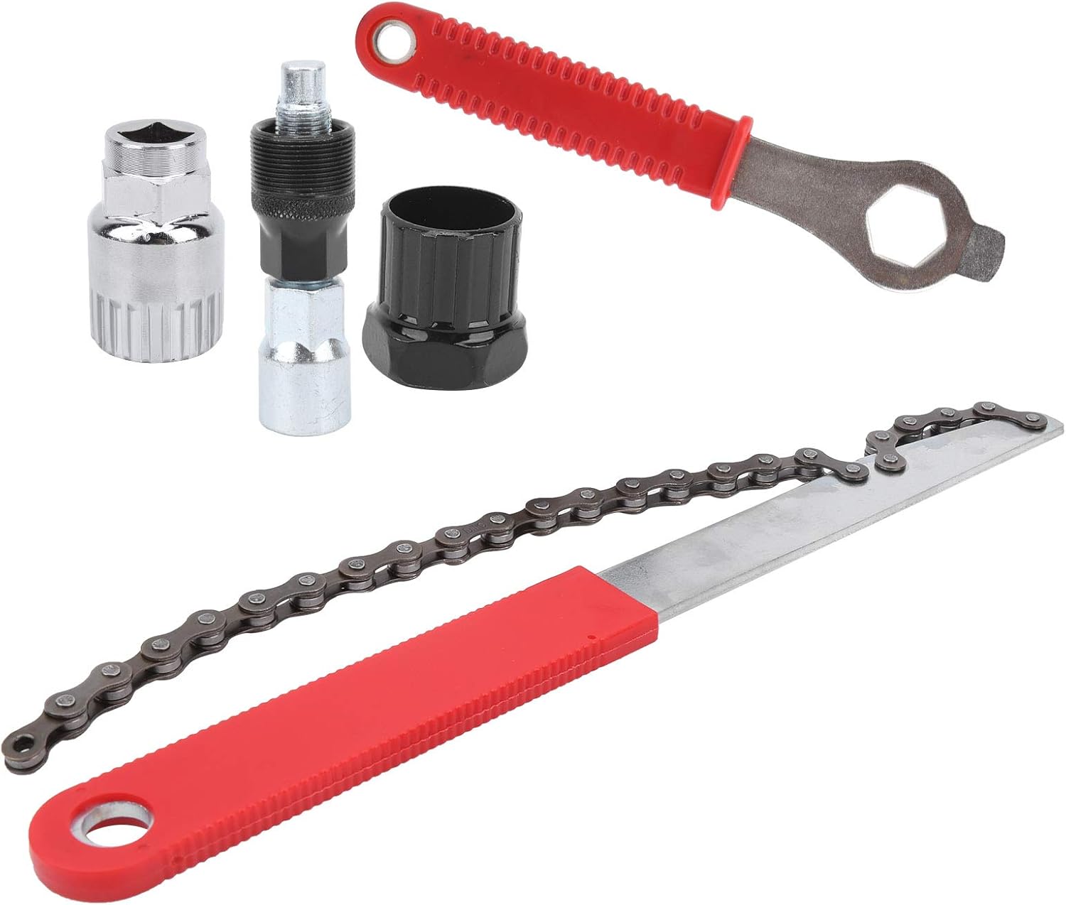 Demeras Repair Wrench Tool Kits Installation Remove Outdoor Cycling Maintenance Carbon Steel Cassette Tools Set for Road Mountain Bikes