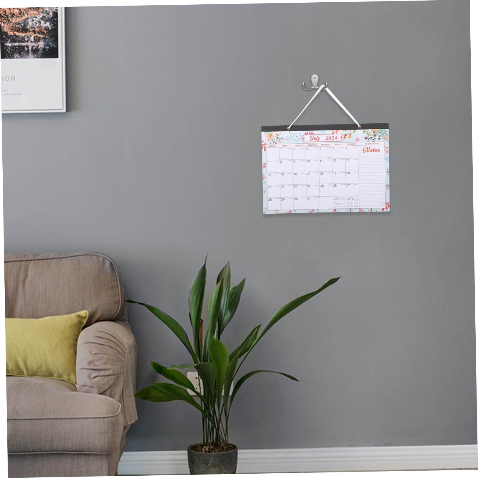 TEHAUX 4pezzi Calendario Da Parete Mensile Design Originale Con Spazio Per Appunti e Obiettivi Per Ufficio e Casa Calendario Stabile e Resistente Per Famiglia e Amici
