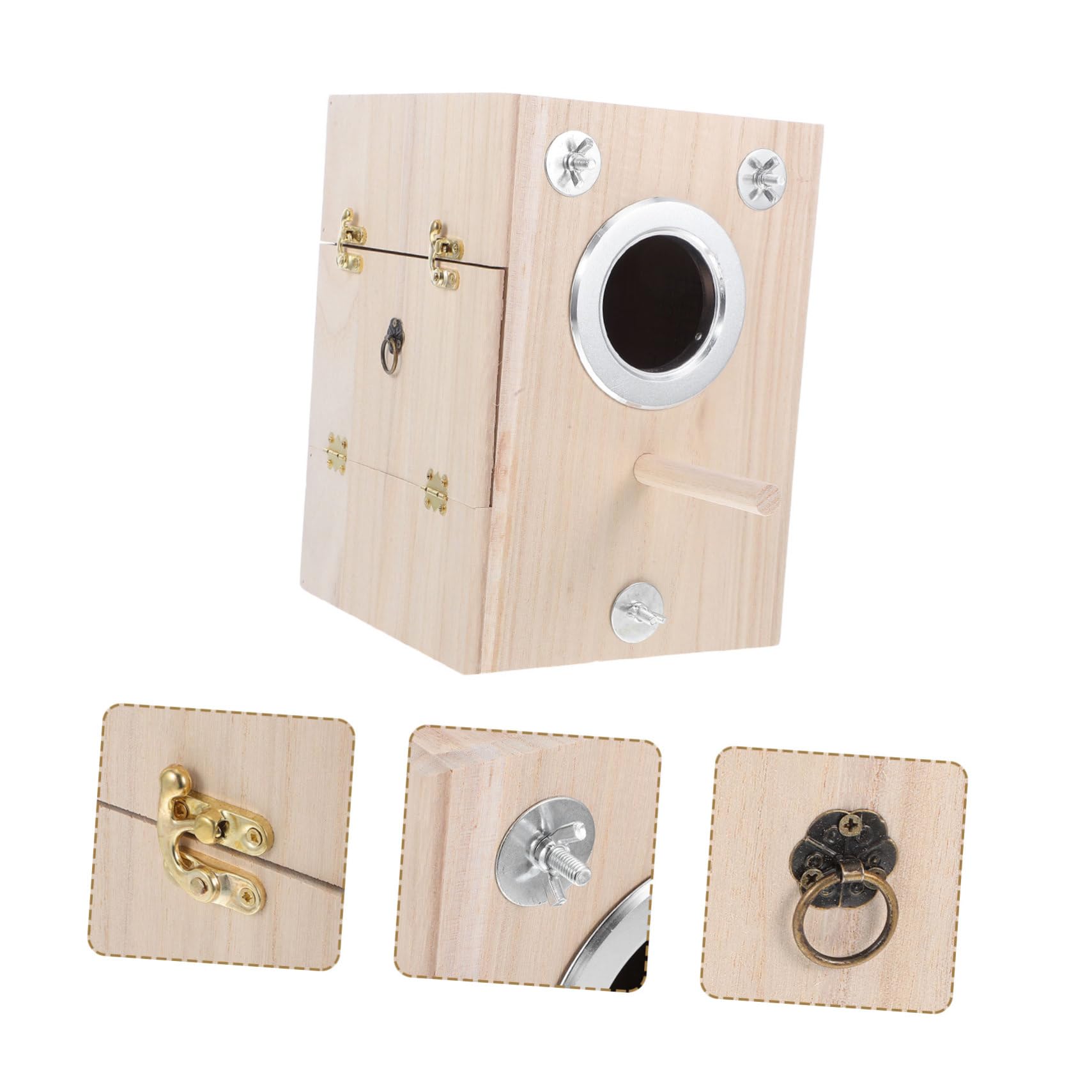 Happyyami 1pièce Boîte De Reproduction Bois pour Oiseaux Nichoir Confortable pour Canaris Perroquets Et Petits Oiseaux Décoration Maison Personnalisable