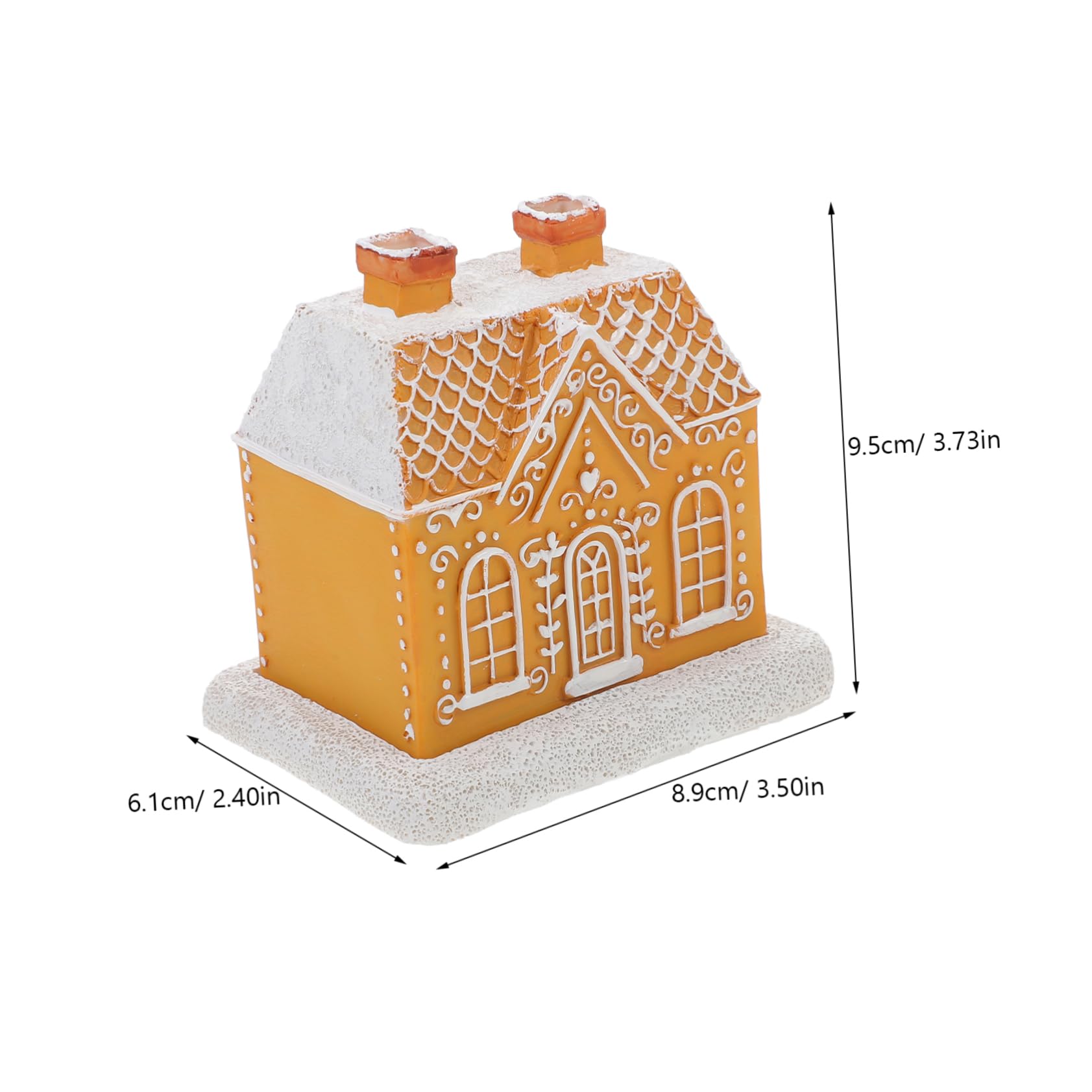 Porta Coni Incenso Forma di Casa di Pan Speziato in Resina Bruciatore di Incenso per Coni Natalizi da Tavolo Decorazione per Soggiorno e Camera da Letto