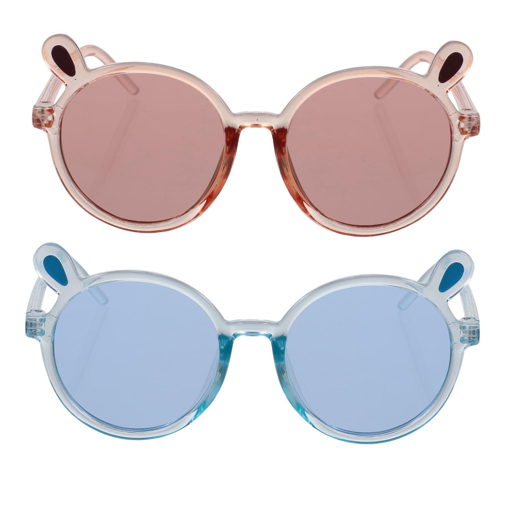 Didiseaon Girls' Polarized Boys and Girls Sunglasses Bear Ears Fashion Sun Glasses Round Frame Anti-fall off