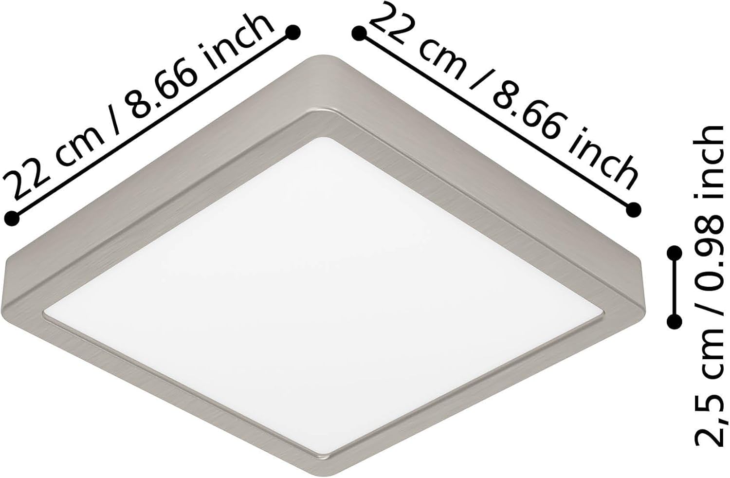 EGLO Fueva 6 LED Ceiling Light emitting warm white light, mounted on a ceiling.