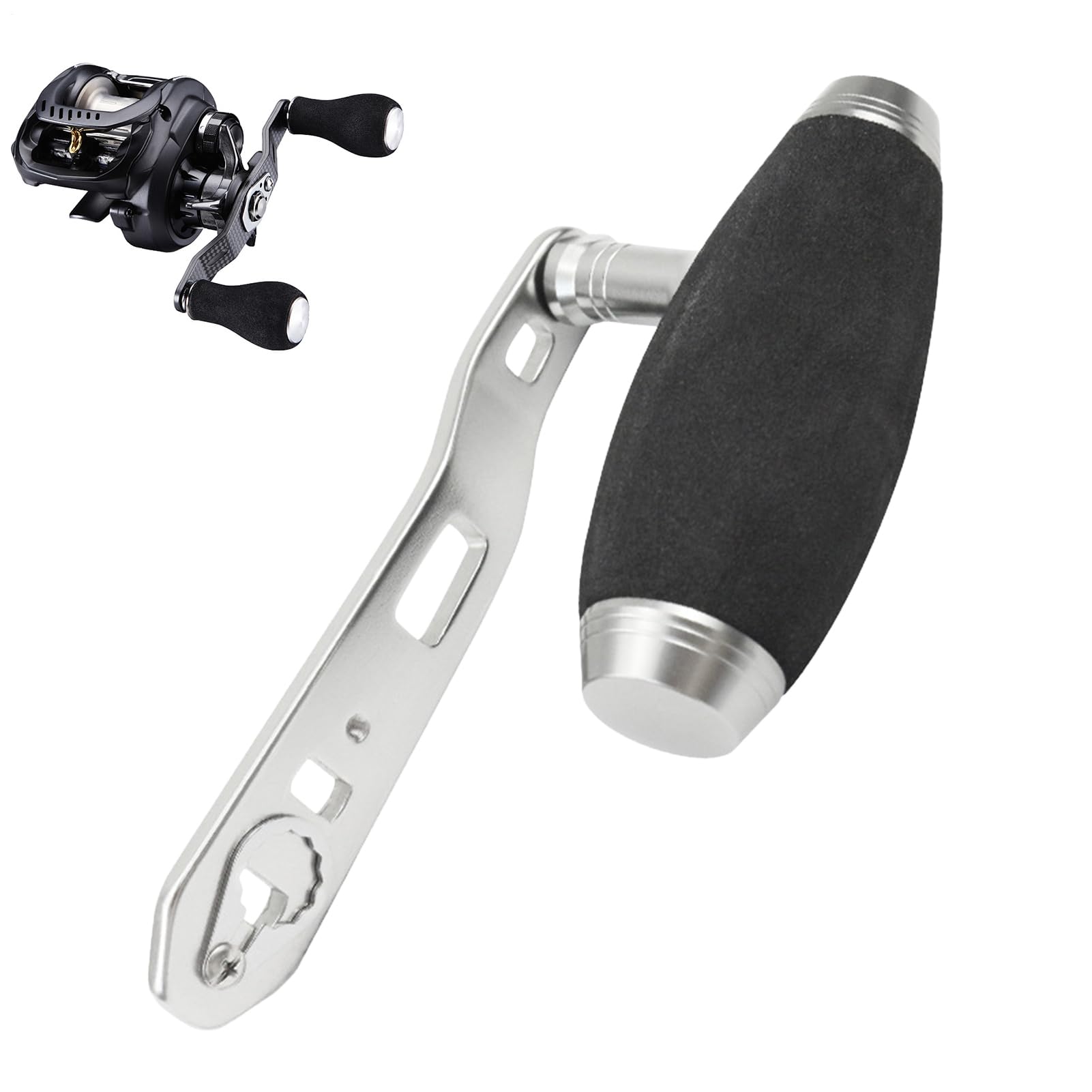 Repuesto de mango de carrete de pesca, manivela de bobinado | Accesorio tipo T con ajuste de 8 x 5 mm y diseño de rotación suave para fundición de agua salada, pesca de agua dulce, lago, estanque