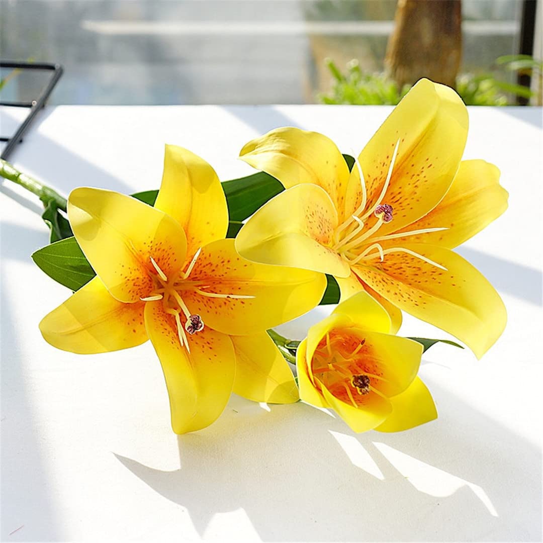 Künstliche Blumen, Frühlingsdekoration, 3D-Gedruckter Lilienzweig für Heim- und Hochzeitsdekoration, künstliche Blumen für den Garten, H-Roze 1, H-Roze 1,H-Roze 1