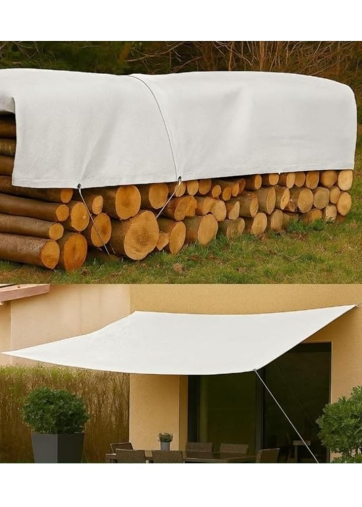 Toldo Reforzado Impermeable, Lona Multiusos con Ojales, 90 Gramos, Multicolor (Blanco, 2X3) - 4