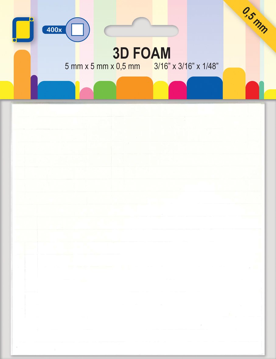 JEJE 3D Foam Dots - 0.5 mm, White