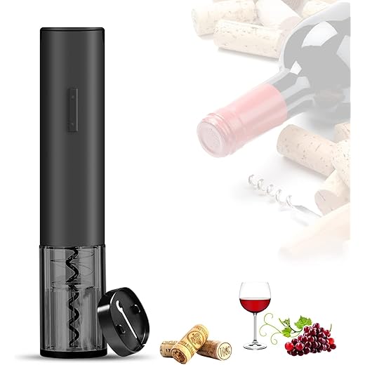 Electric Wine Bottle Opener Automatic Wine Opener Corkscrew with Foil Cutter Reusable Wine Opener Gift for Waiter Women in Home Kitchen Party Bar Outdoor