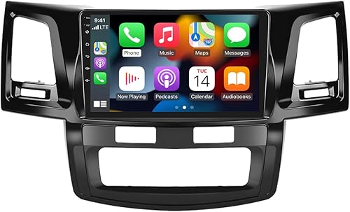 Android 11 Estéreo de coche para Toyota Fortuner Hilux 2005-2014 Radio, Apple CarPlay Android Auto 9 pulgadas pantalla táctil Bluetooth Radio coche