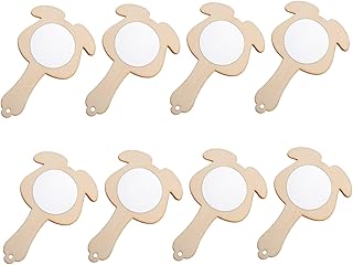 SUPVOX 8 Piezas Arcilla Espejo de Maquillaje Espejos pequeños para Manualidades Espejos de Mano con Mango Manualidades para Espejos para del hogar Juguete de Espejo de Madera