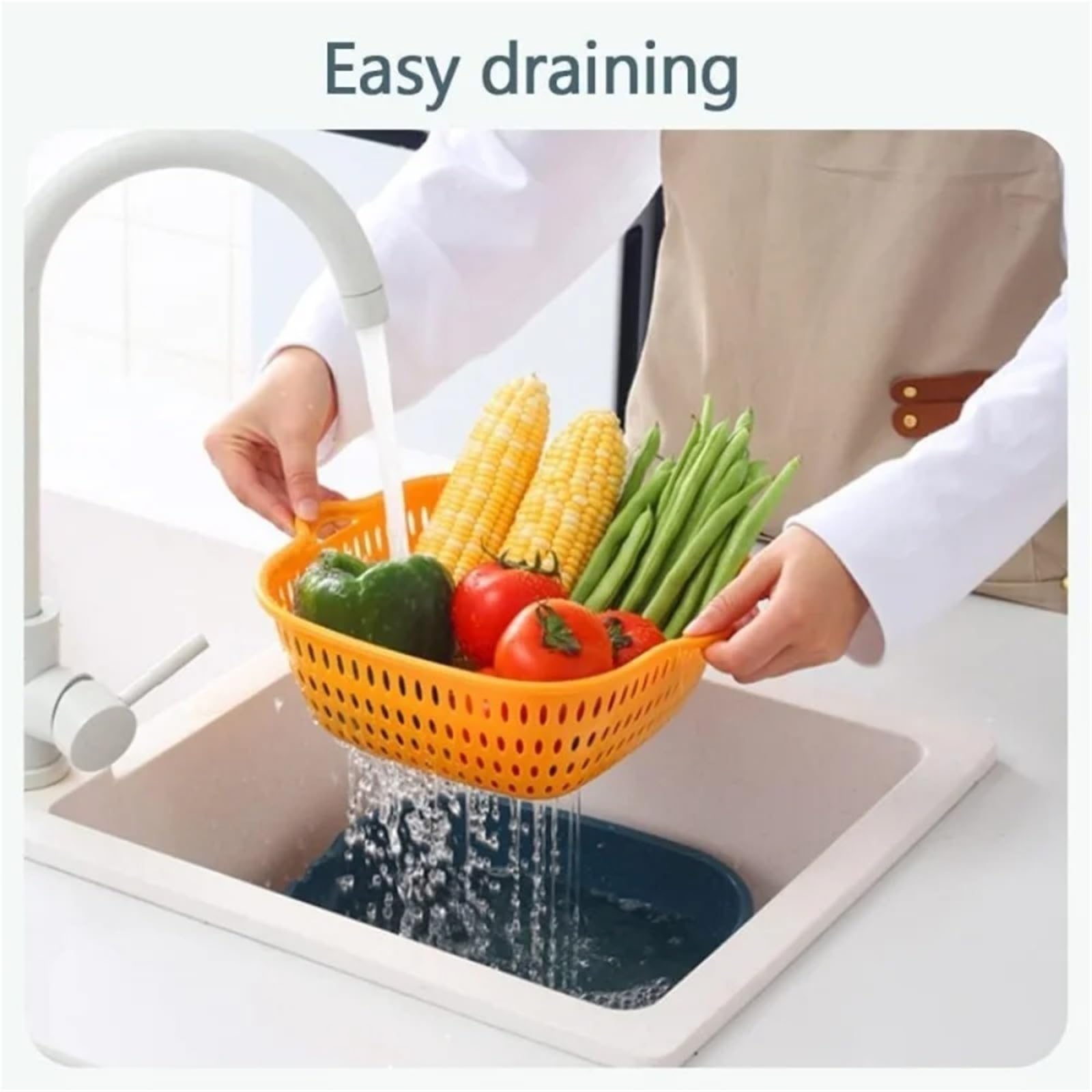 Escurridor de doble capa, bandeja frutas for cocina, 2 uds Para Cocina