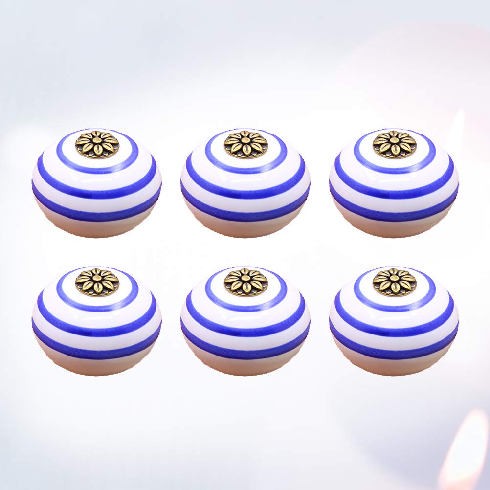 6 Pezzi durevoli Senza Base Maniglia della Porta Maniglia della Porta Armadio cassetto dell'Armadio manopole Pull Maniglie mobili Hardware con avvitamento (Cerchio Blu)