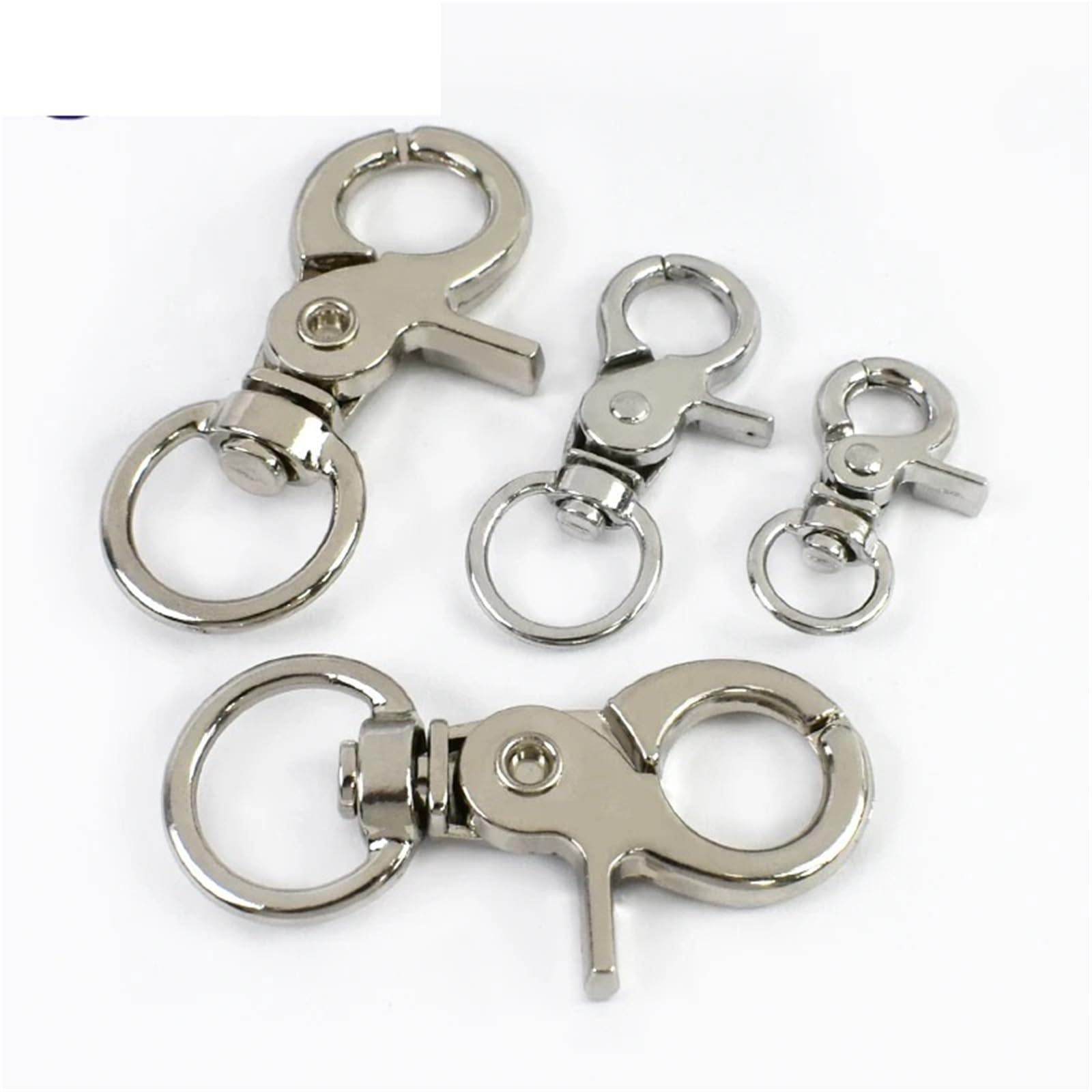 Metalowy obrotowy karabińczyk | Wielokolorowy 10-18 mm do breloka do smyczy na pasku torby: obrotowy, zatrzaski(Xp195-ss-18mm,10Pcs)