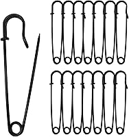 Urmspst 3 Inch Heavy Duty Safety Pins, 30 Pack Extra Large Black Pins for Clothes, Leather, Canvas, Blankets & Crafts