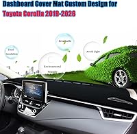 Vista 3 de Cubierta de salpicadero para Corolla 2019, 2020, 2021, 2022, 2023, 2024, 2025, 2026, accesorios antideslizante para consola central (borde negro)