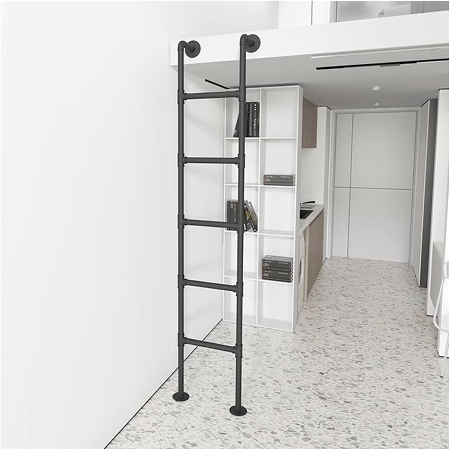 Etagenbettleiter aus Schmiedeeisen, Hochbettleiter zur Wandmontage