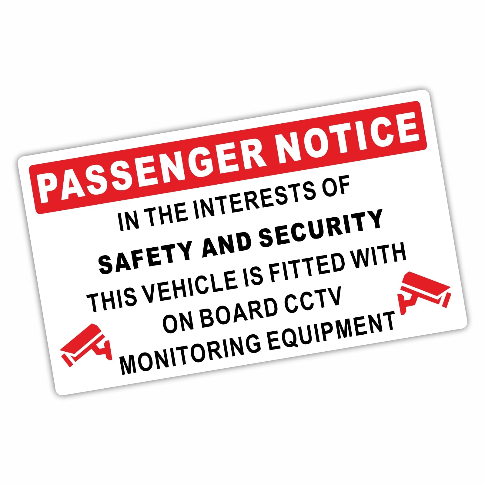 Platinum Place Red 1 X Passenger Notice Sticker On Board Cctv Monitoring Sign Safety Security Monitoring Camera Equipment Taxi Minibus Cab Car Vehicle Coach Bus External Vc13