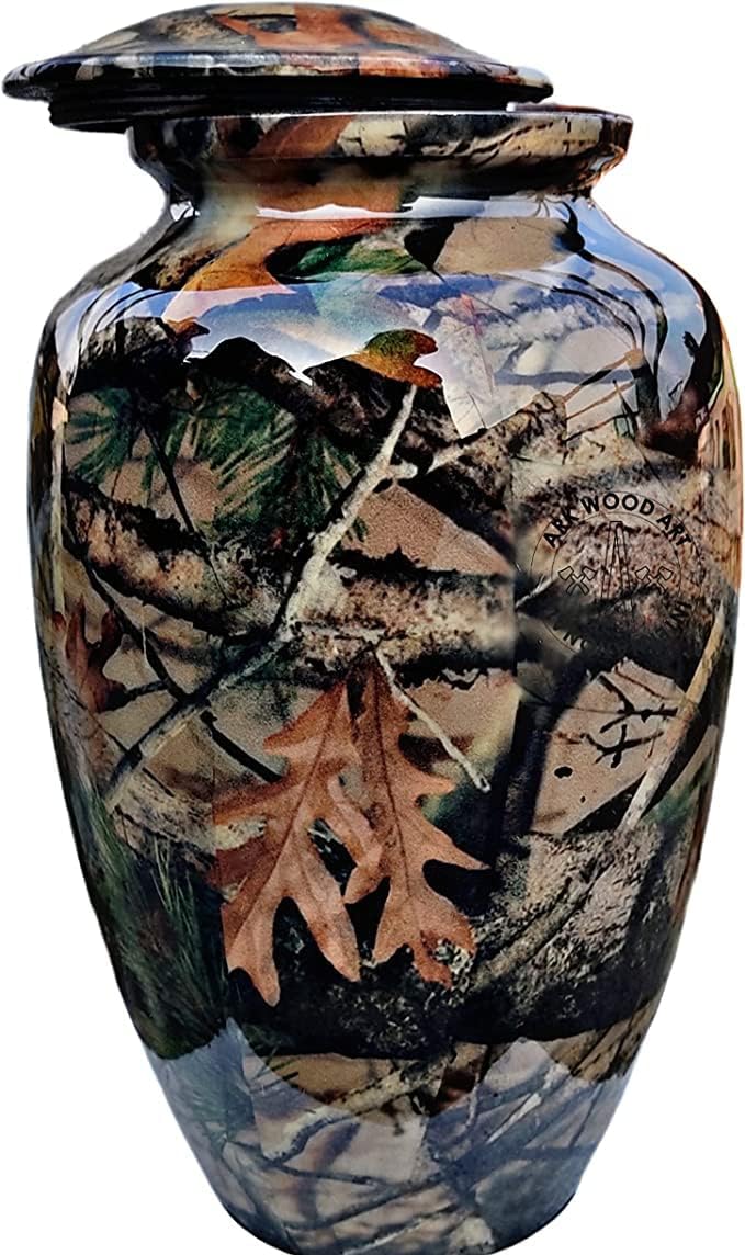 Urn for Human Ashes Antique Vintage Style Moisture Proof Home Decorable Leaf Printed Attractive Memorial Cremation Urns Strong & Durable Ideal for Gifting by A-F Luxury Handicraft image 3