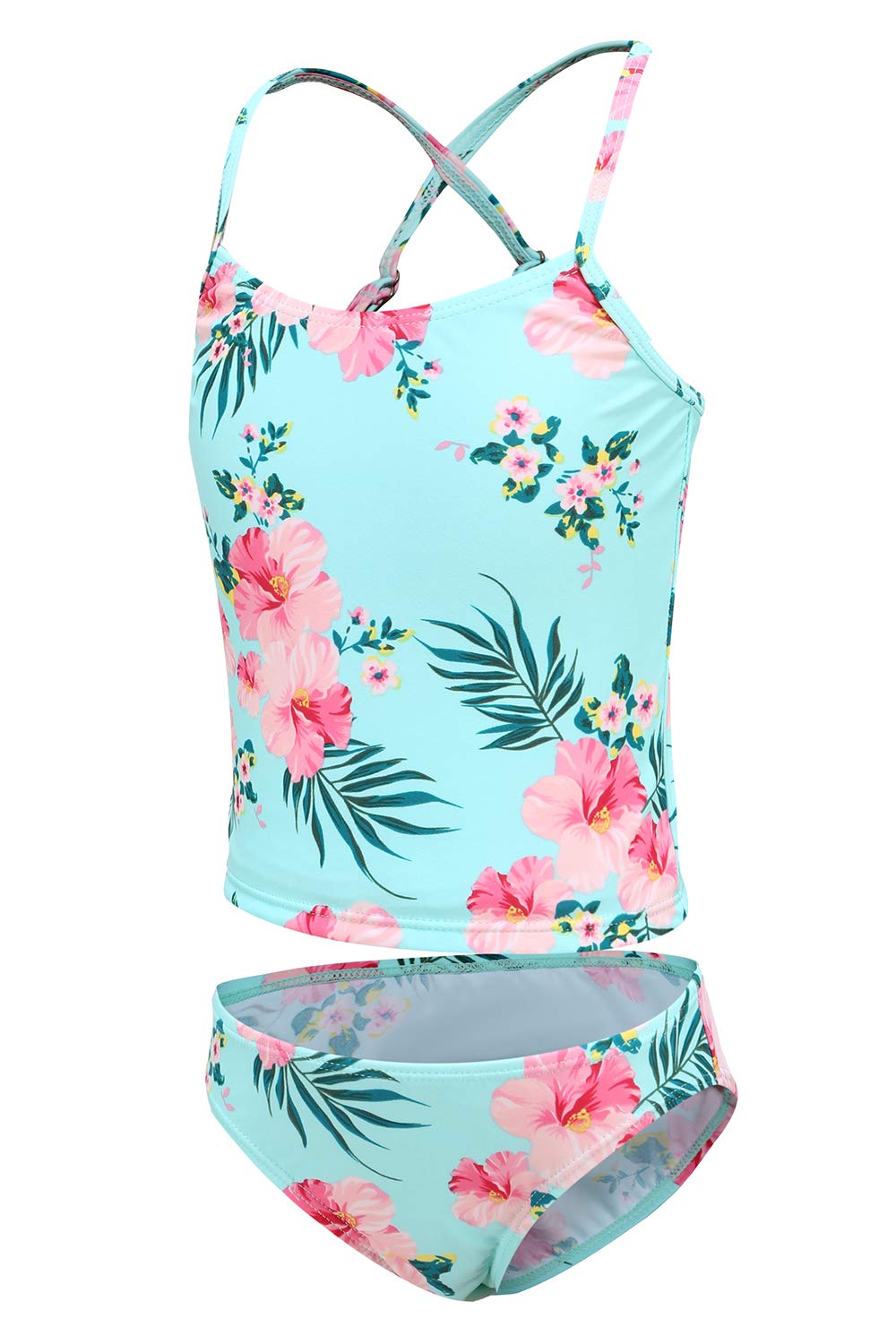 Maillot de Bain Fille Tankini Enfant Deux pièces de Style de Hawai et pour la Plage 3-16 Ans