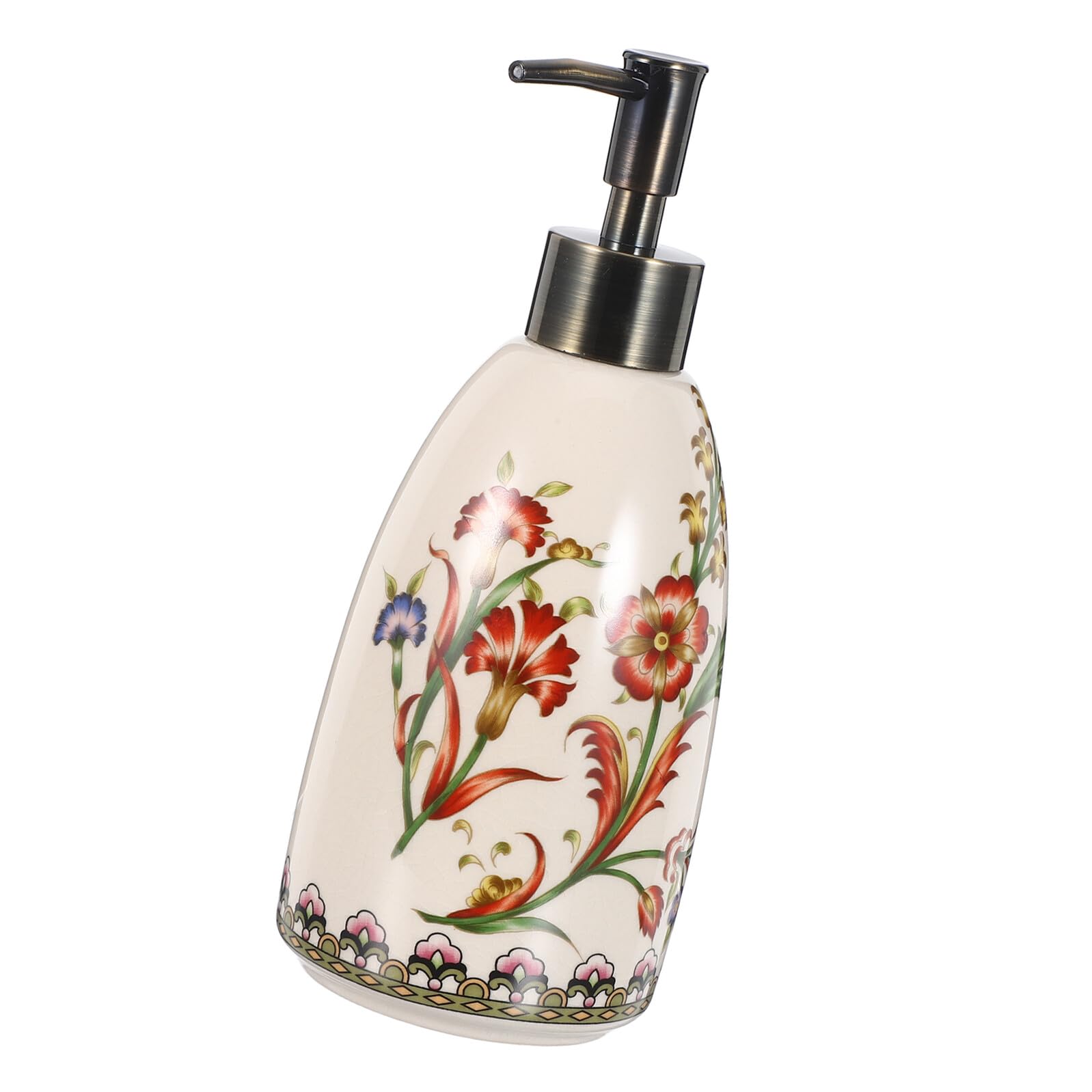 Keramik Seifenspender Nachfüllbar mit Pumpfunktion für Küche und Bad Porzellan Flüssigseifen-Spender Handlotion Flasche Dekorativer Waschmittelspender im Amerikanischen Stil