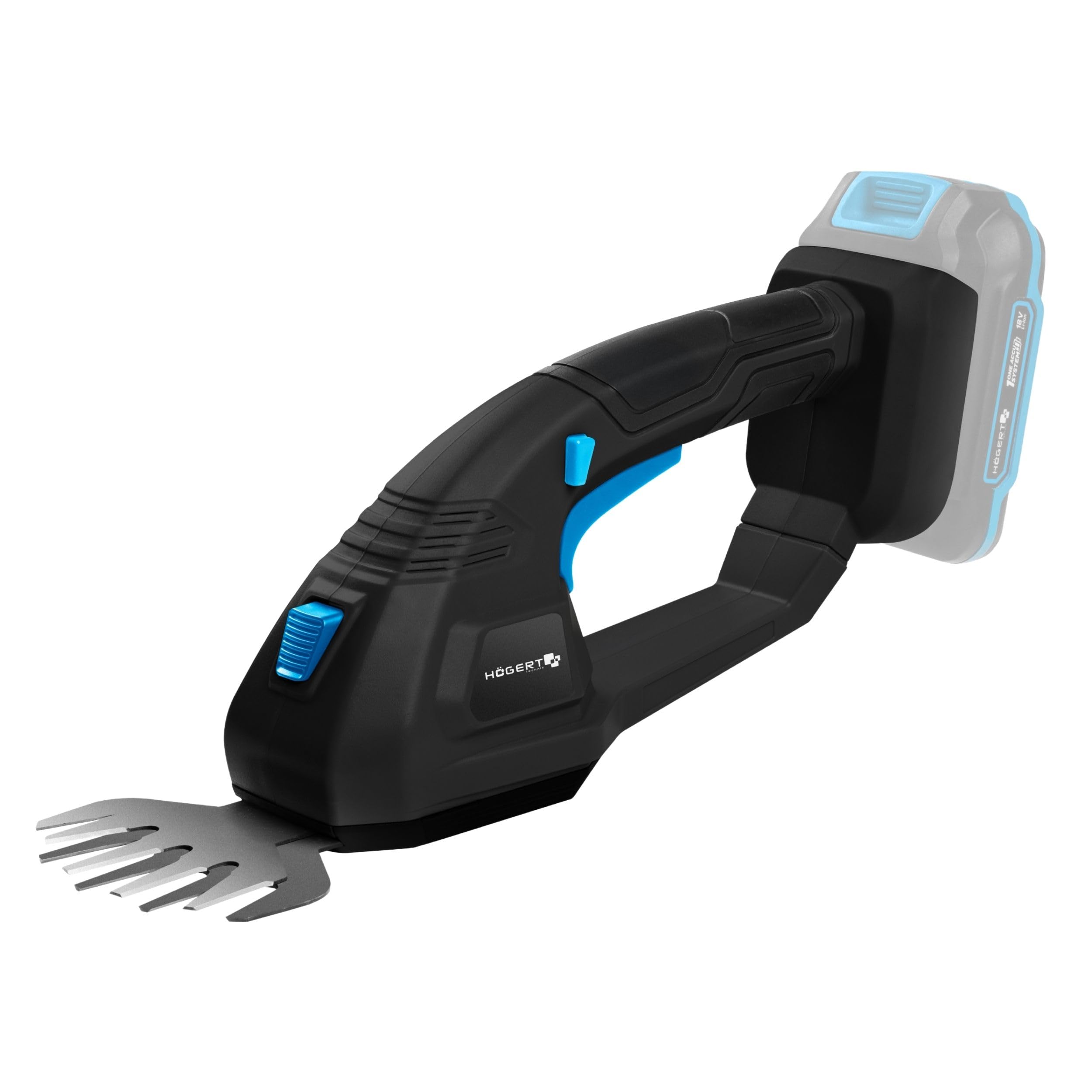 HÖGERT TECHNIK Cisaille à Gazon et Taille-buisson sans Fil 18V, cisaille de Jardin pour Bordures de pelouse, Taille de Forme, Entretien des buissons et des Haies, sans Batterie