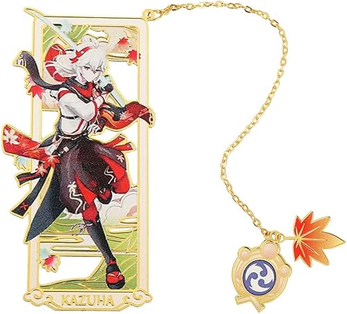 Genshin Impact - Marcapáginas de metal con borlas de juego para estudiantes lectura académica Kaedehara Kazuha 092
