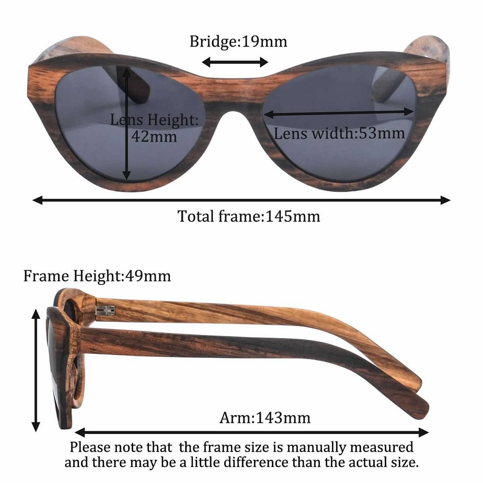 SHINU Gafas de Sol Polarizadas Hombres Gafas de Pesca Madera UV400 Gafas de Conducción Gafas Madera de Bambú-TU1860101015