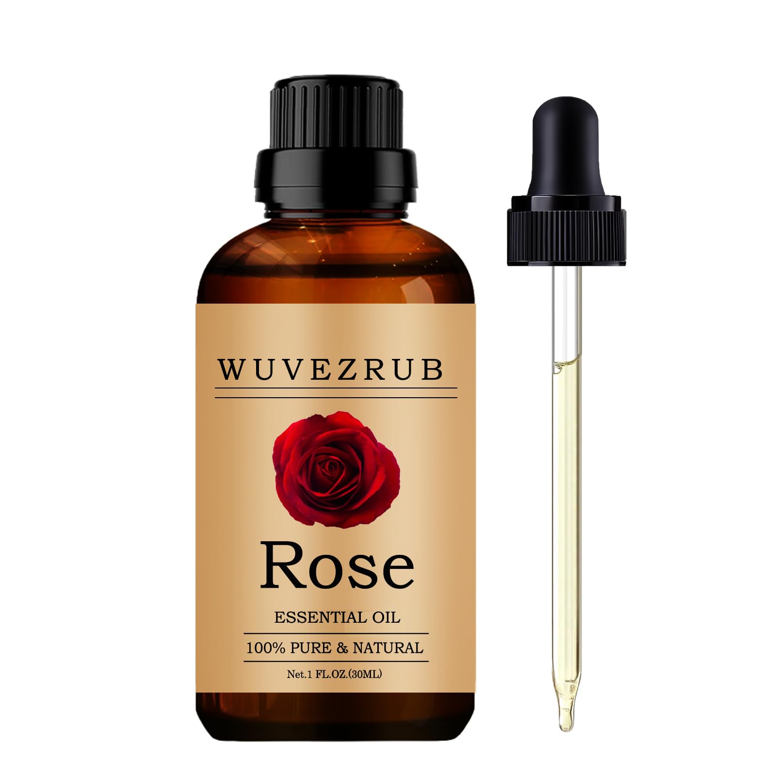Wuvezrub Rose Essential Oils, 30ML Pure and Natural Essential Oil for Aromatherapy Diffuser - Rose /1 Fl Oz