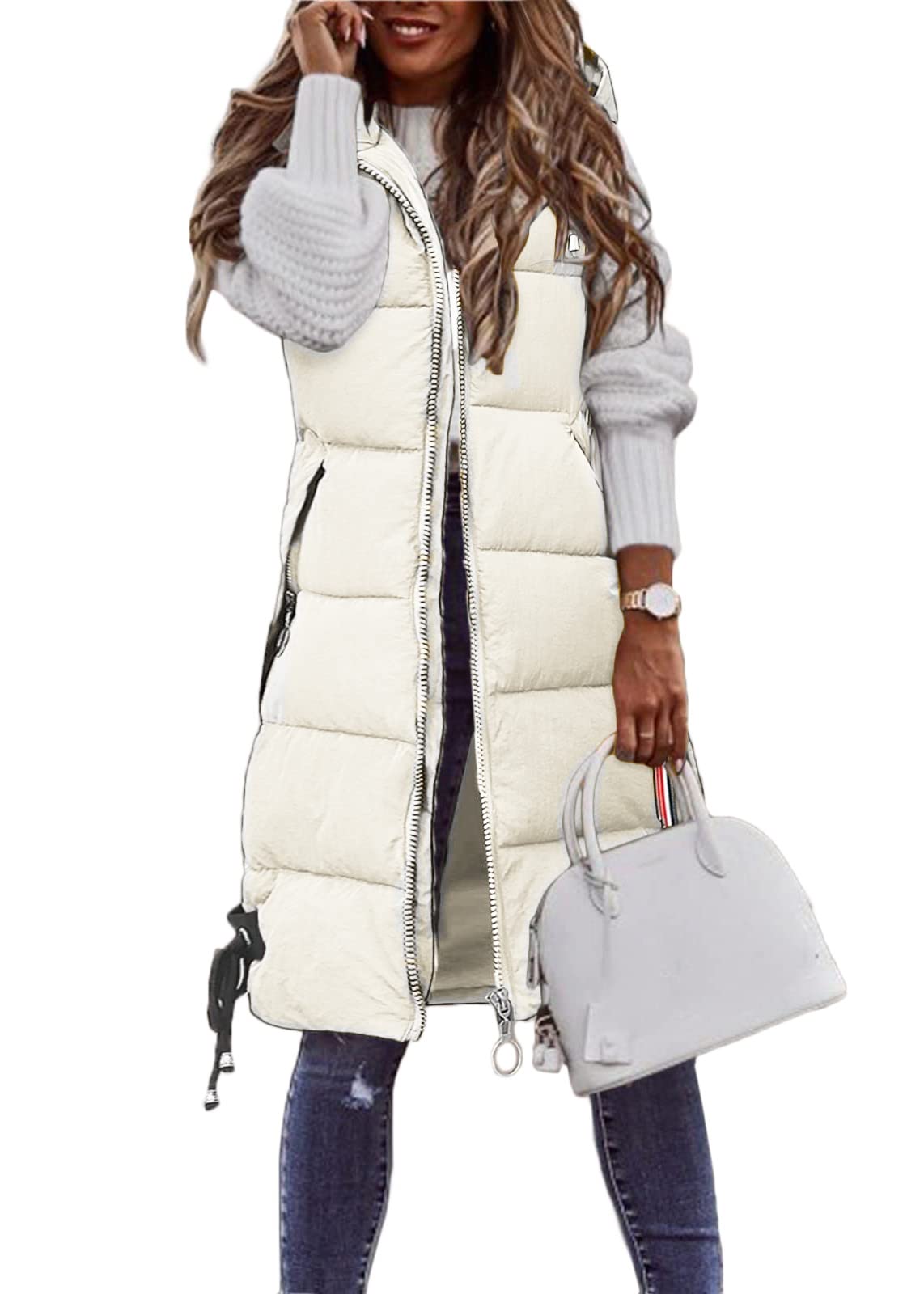Gilet Sans Manches Femme Matelassé - Chaud Et Léger - Pour Automne/hiver - Taille Disponible - Polyester