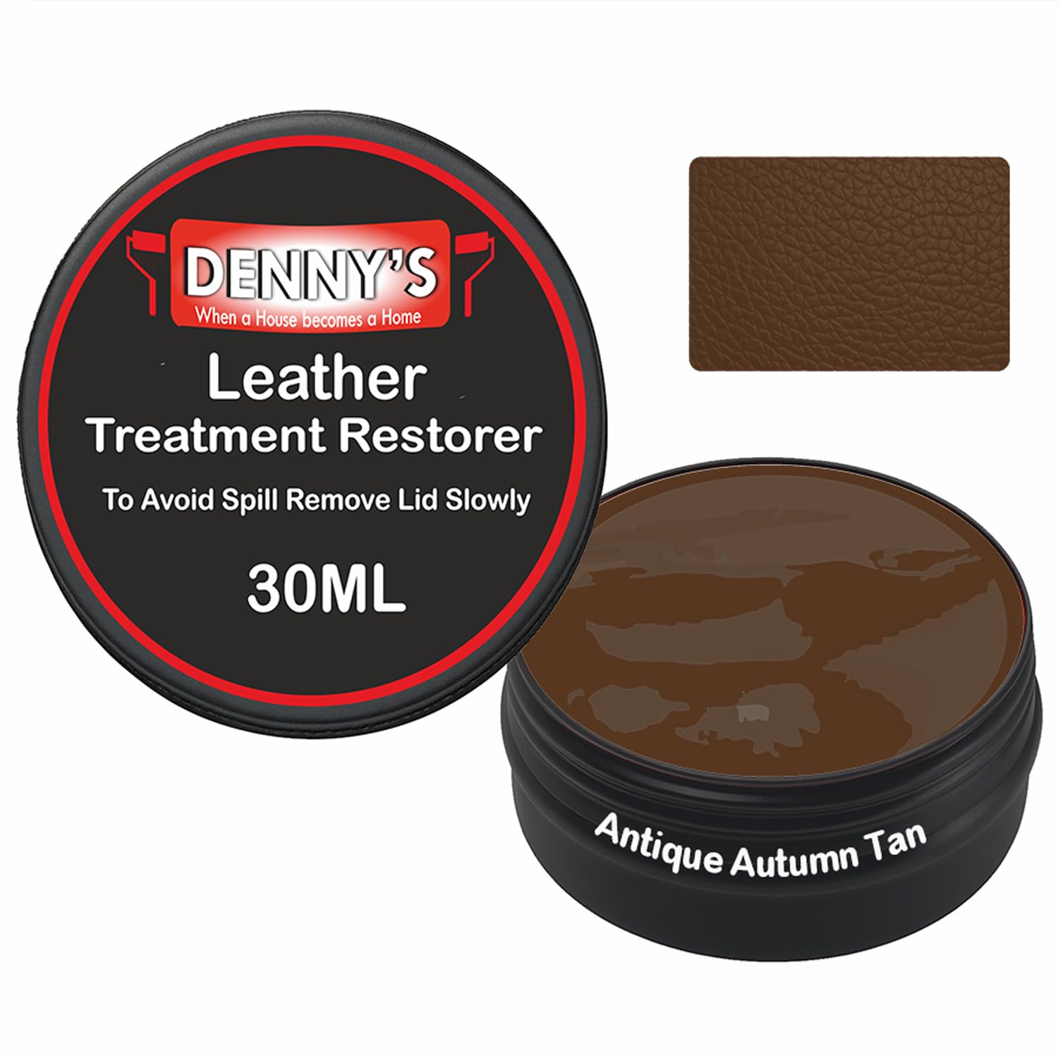 SCOOBYS PAINTS BACK IN THE MIX Leather Colour Restorer Recolouring Balm Repair Treatment for Faded & Worn Absorbent Leather Furniture, Sofas, Chairs (18 Antique Autumn Tan, 30ML Tin)