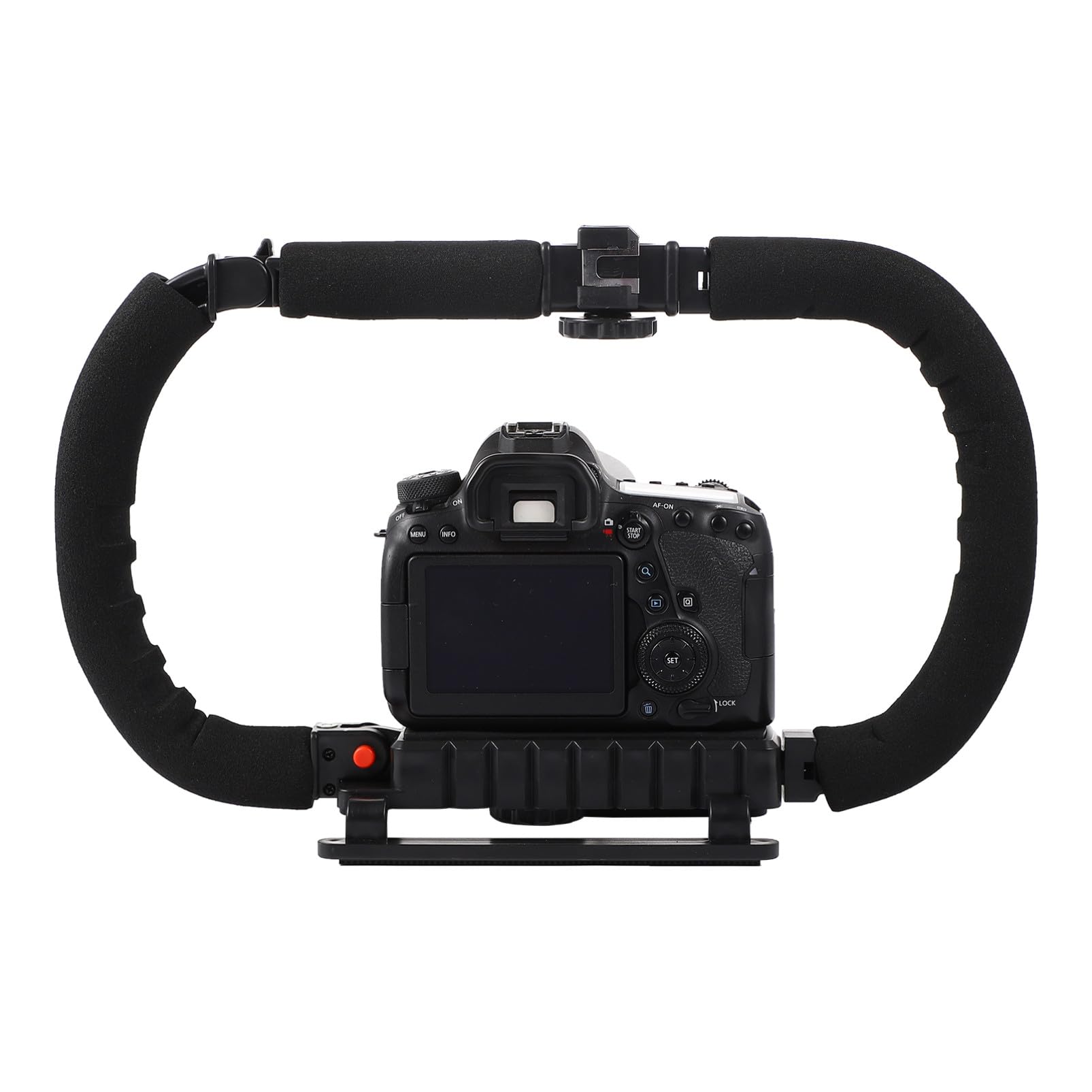TEHAUX Stabilizzatore Fotocamera Portatile Impugnatura in Spugna, Staffa Supporto 1/4 Pollici e 3 Porte Hot Shoe per DSLR e Smartphone
