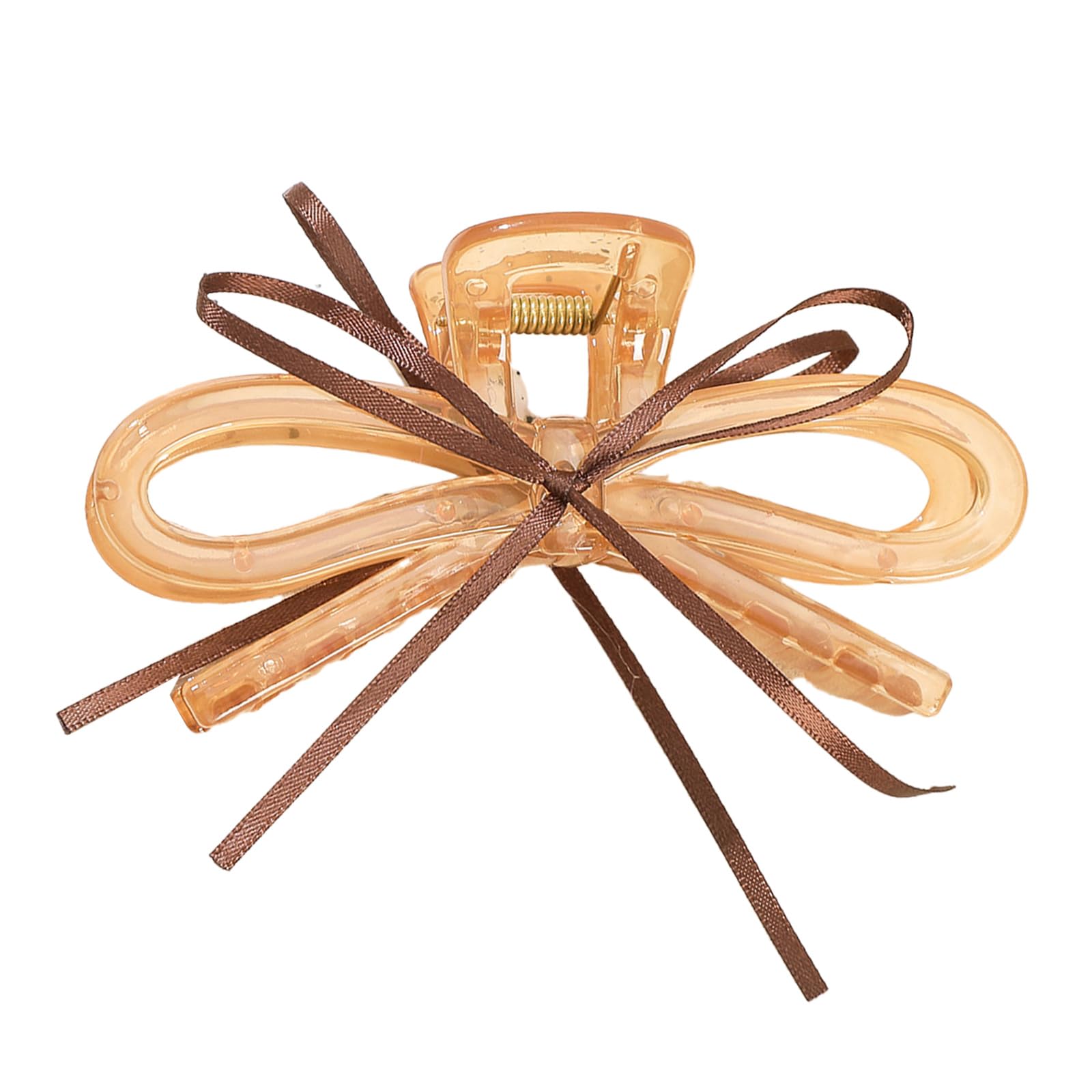 MICFENY Lightweight Ergonomic Hair Clip With Ribbon Bows Practical Acrylic Hairpin Hair Ornament For School Styling