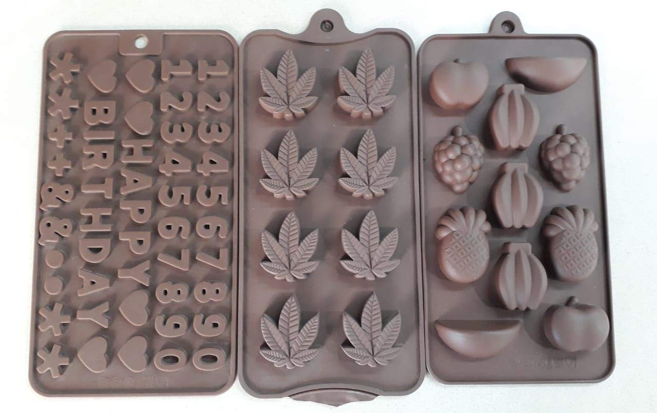 MASOOM NX Bakeware Silicon Set of 3 Chocolate Mould / 3 Assorted Mould Combo (45/48/49)